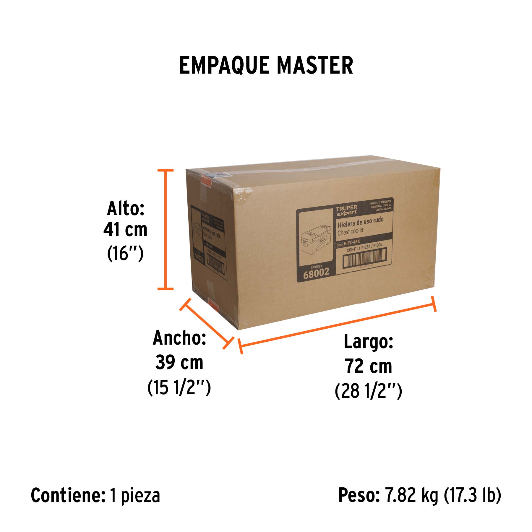 Hielera de 44 L, TRUPER EXPERT - Empaque