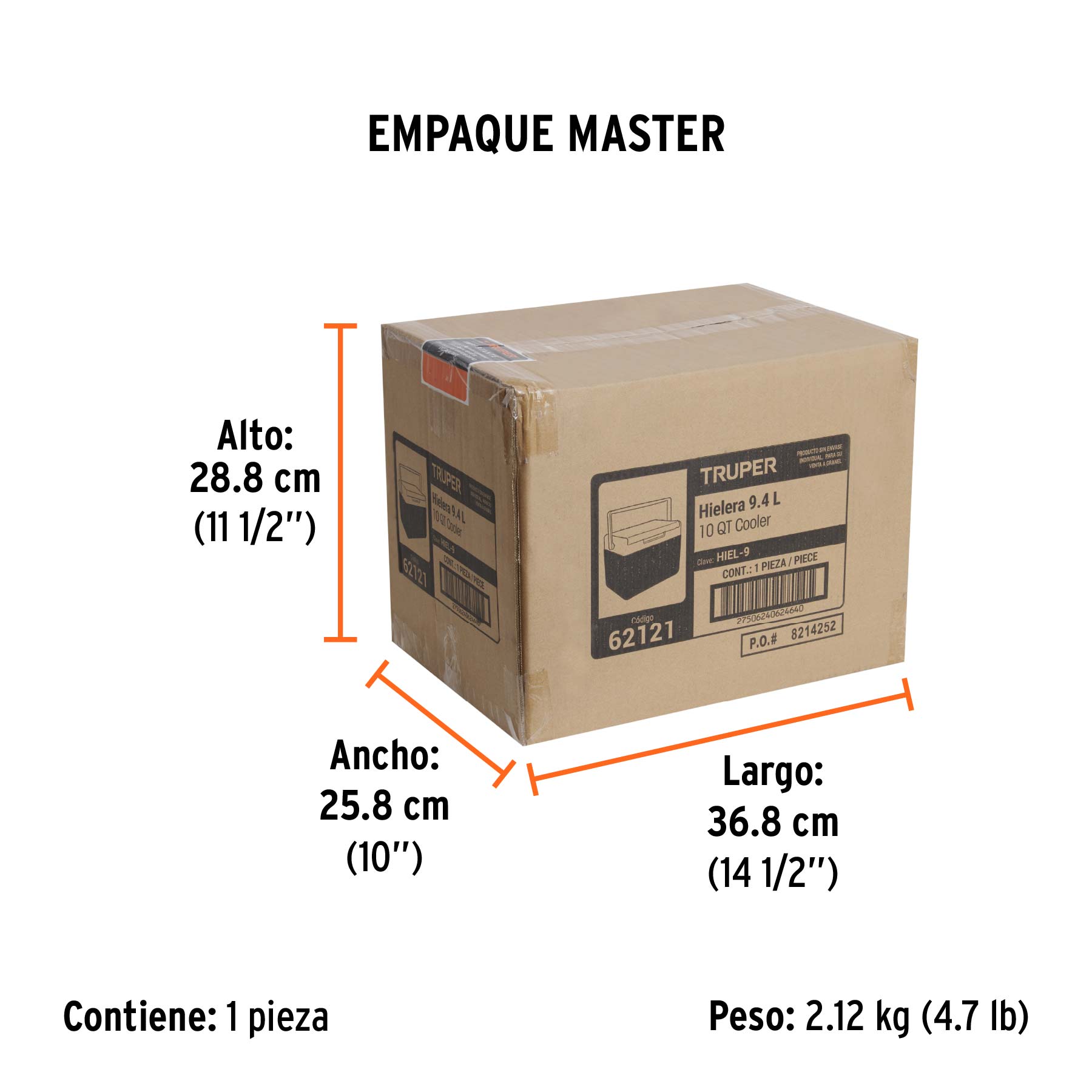 Hielera de 9.4 L, TRUPER - Empaque