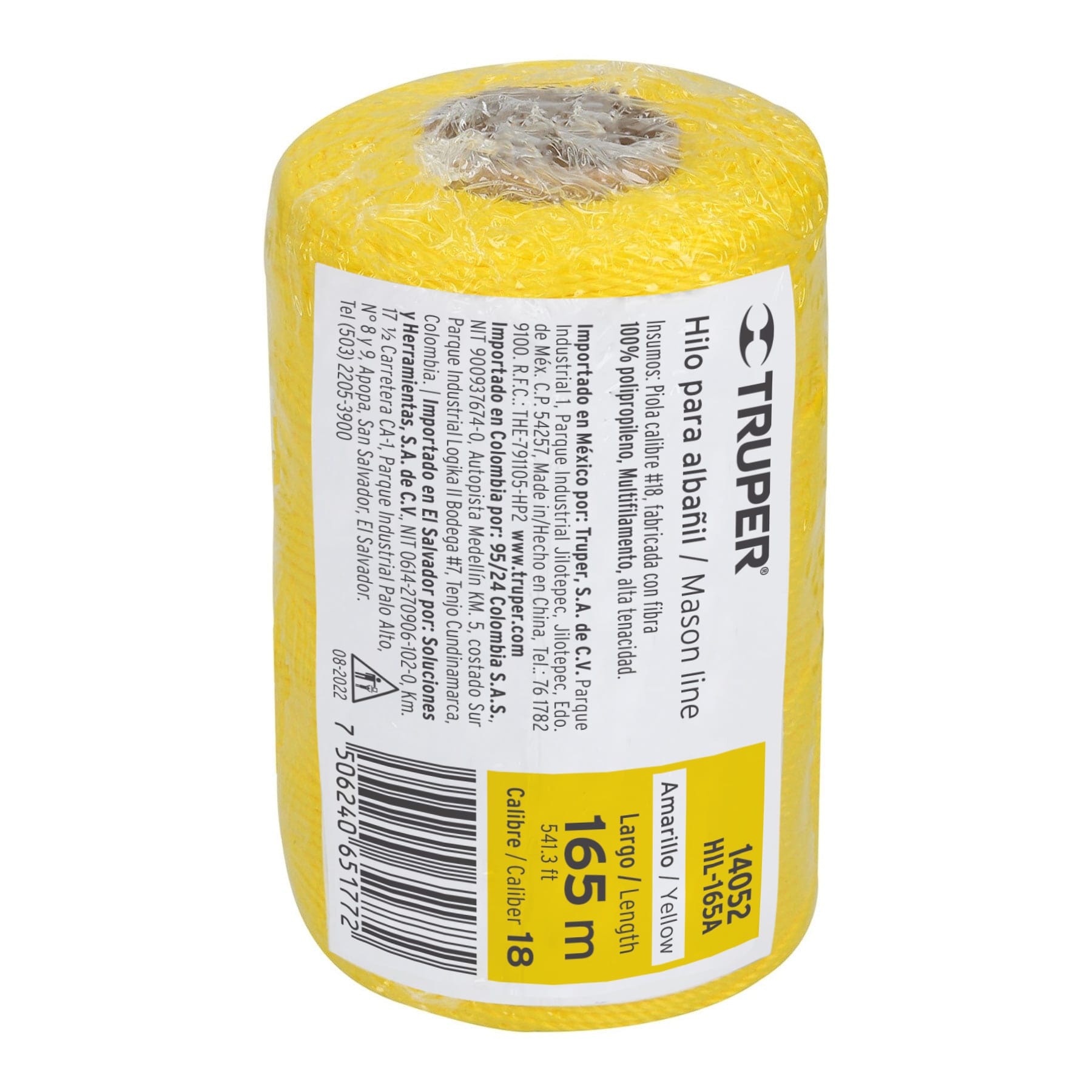 Carrete con 165 m de hilo para albañil amarillo, TRUPER