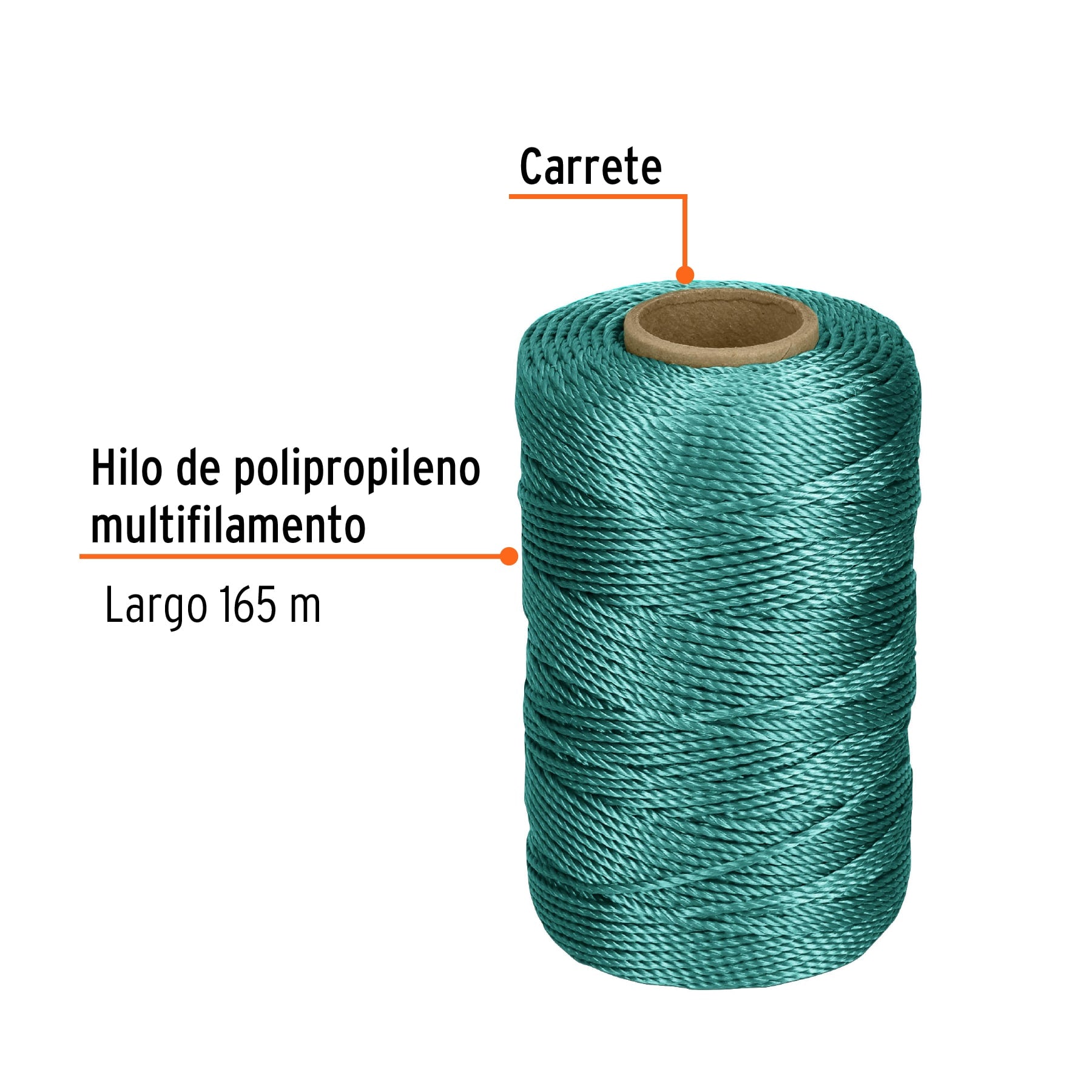 Carrete con 165 m de hilo para albañil verde, TRUPER