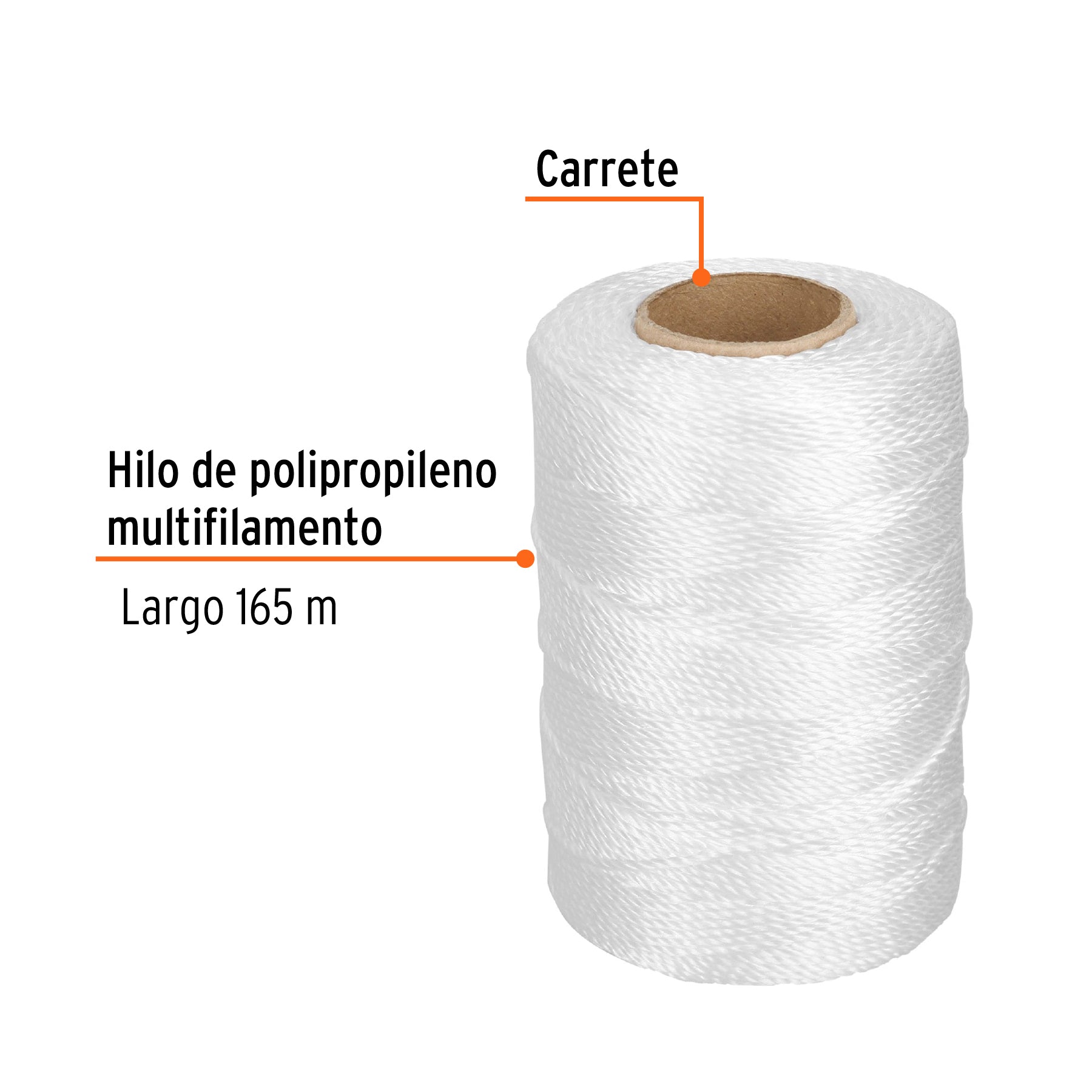 Carrete con 165 m de hilo para albañil blanco, TRUPER