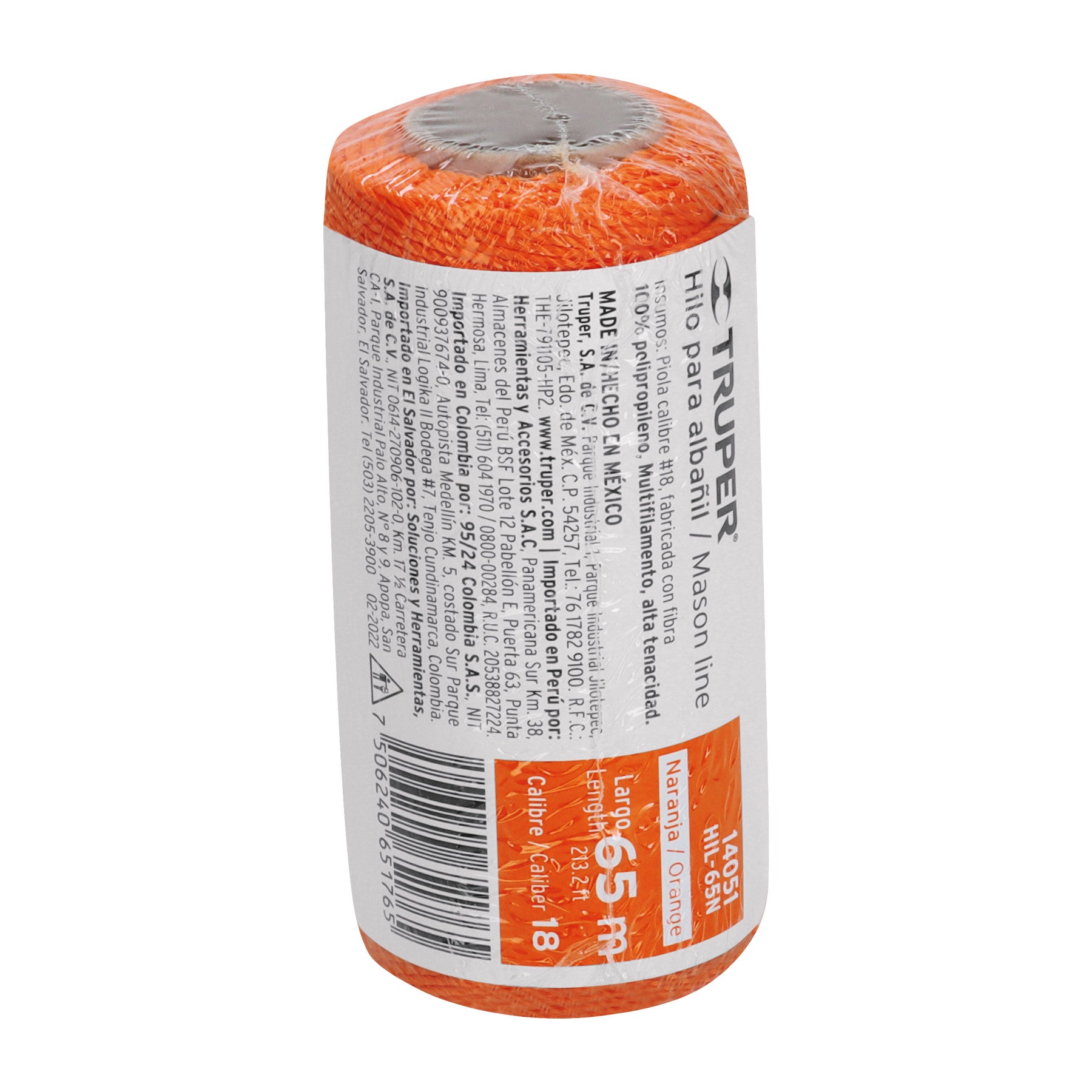 Carrete con 65 m de hilo para albañil naranja, TRUPER