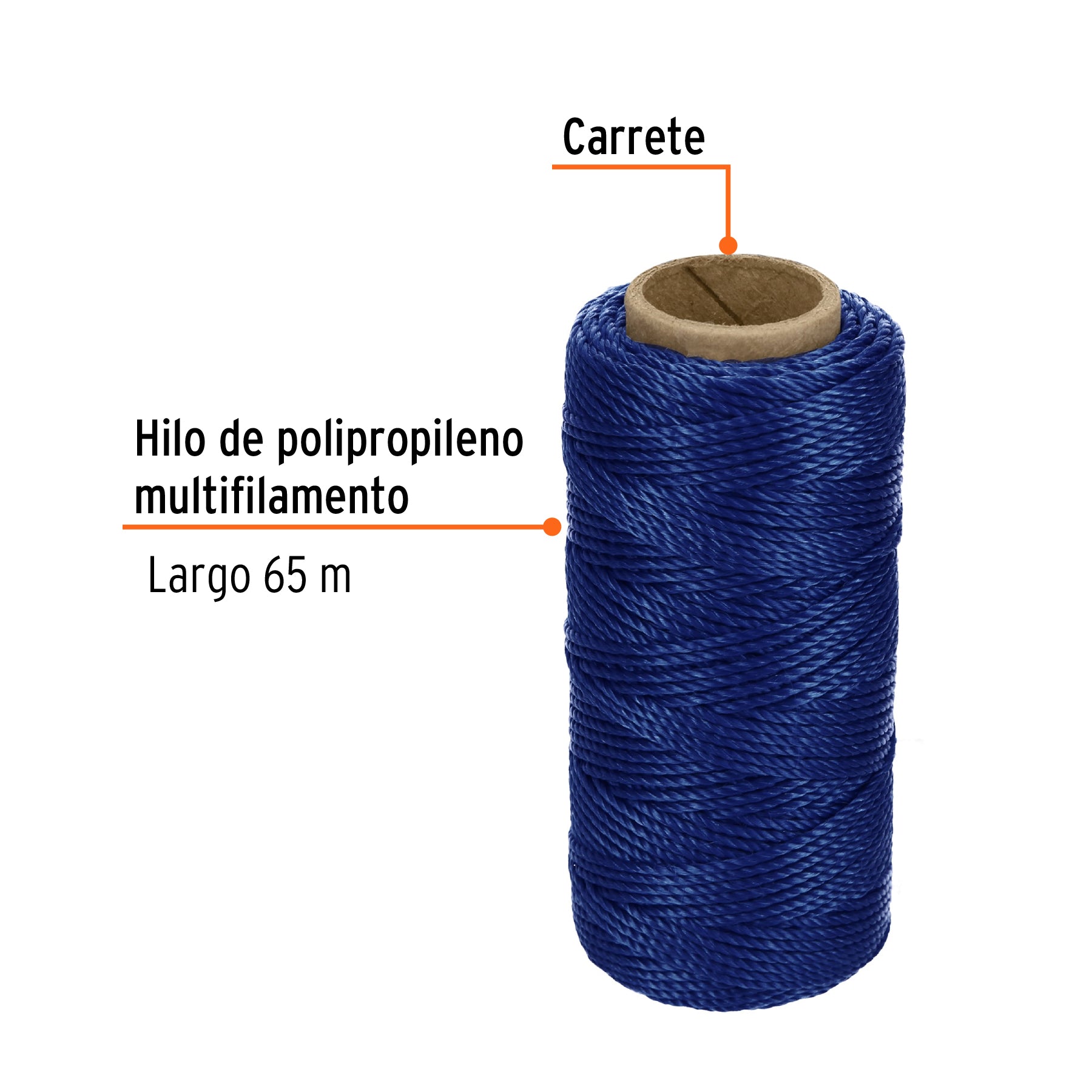 Carrete con 65 m de hilo para albañil azul, TRUPER