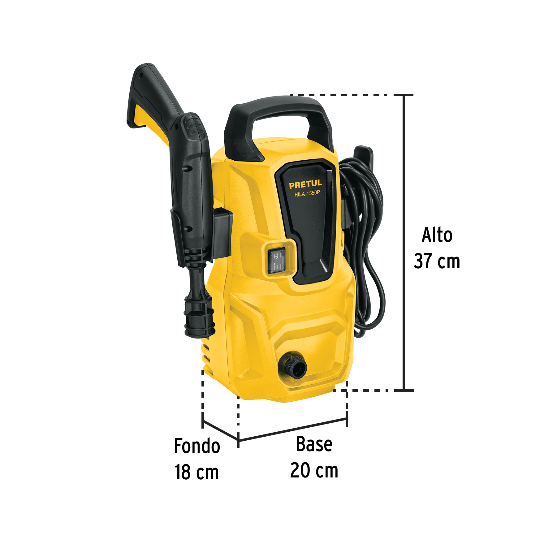 Hidrolavadora eléctrica 1350 PSI, PRETUL
