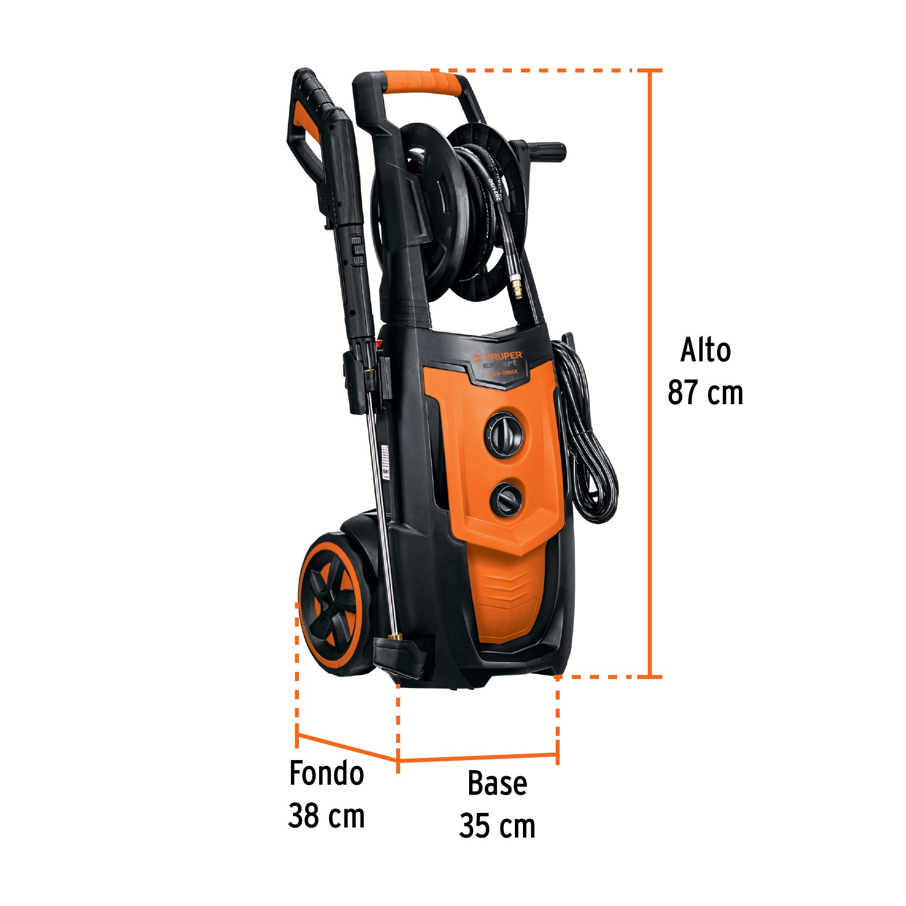 Hidrolavadora eléctrica,2000 PSI, motor de inducción, EXPERT