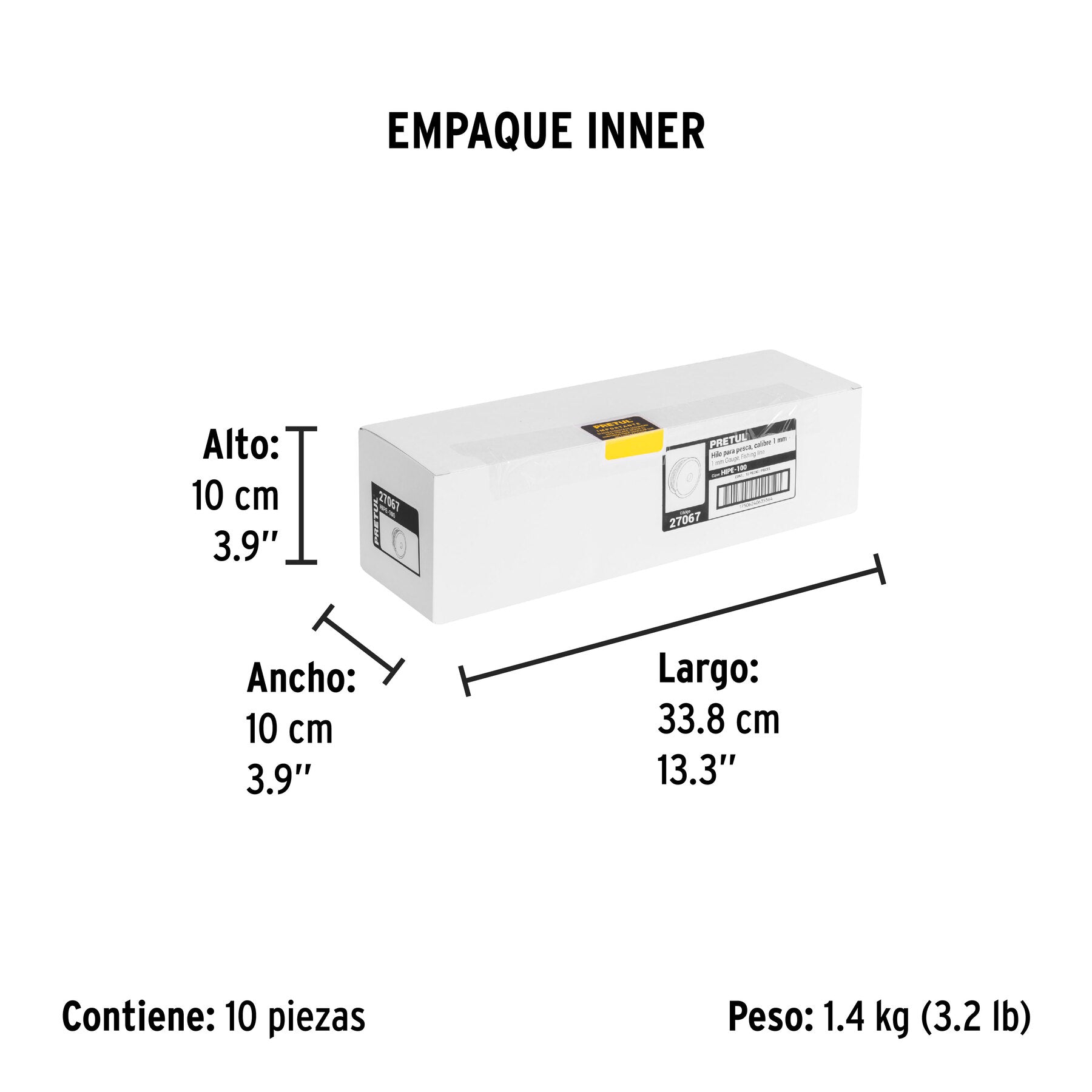 Carrete con 100 m de hilo para pesca azul calibre 1.00 mm - Empaque