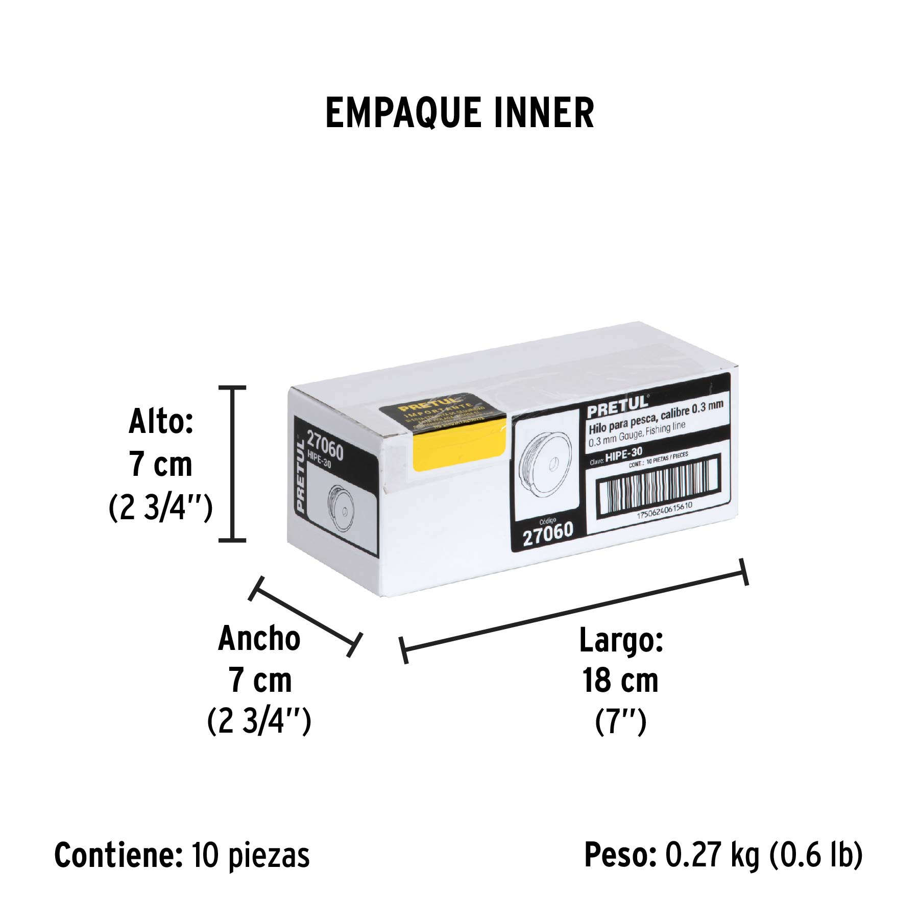 Carrete con 100 m de hilo para pesca azul calibre 0.30 mm - Empaque