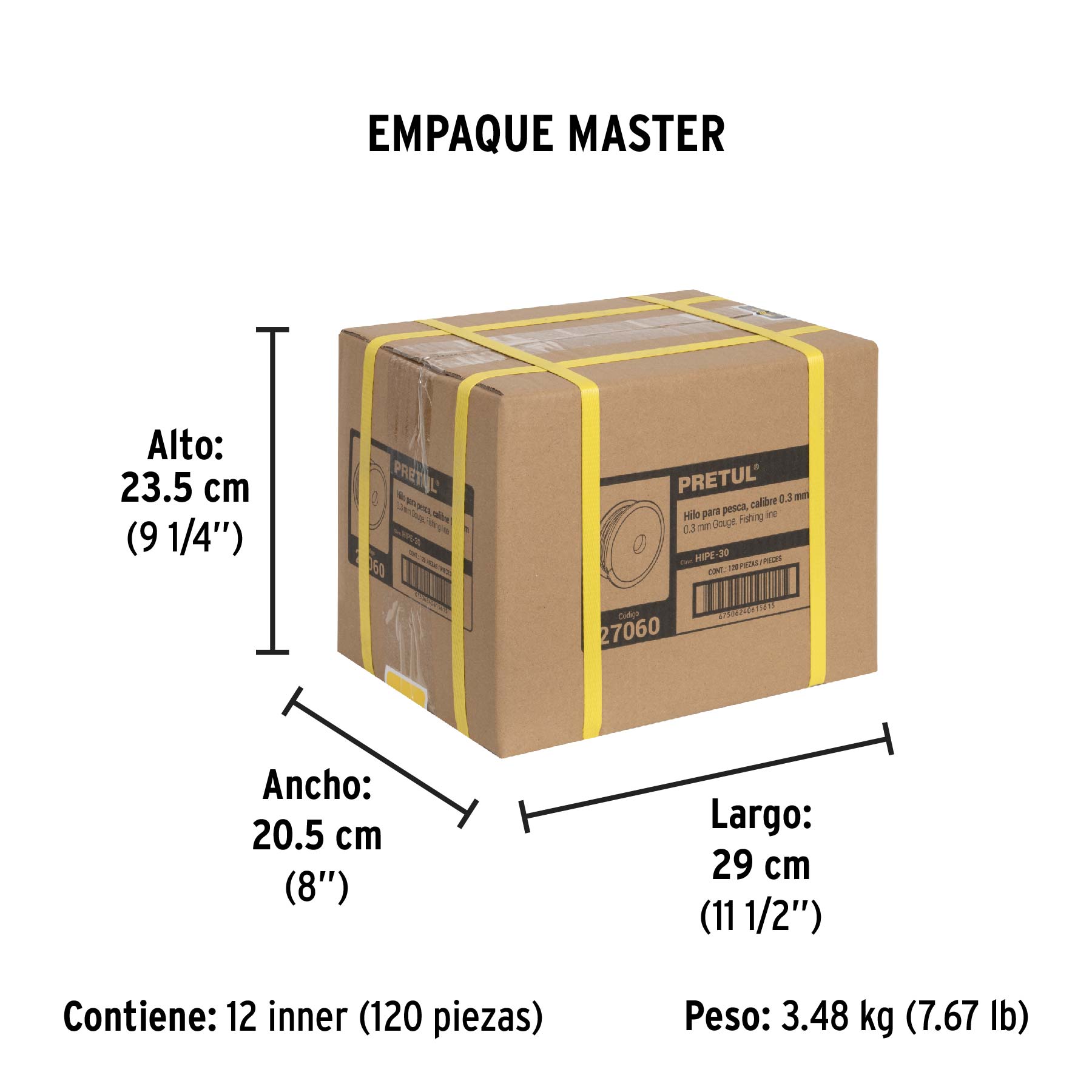Carrete con 100 m de hilo para pesca azul calibre 0.30 mm - Empaque
