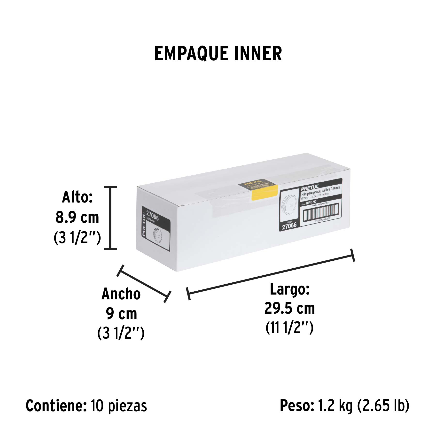 Carrete con 100 m de hilo para pesca azul calibre 0.90 mm - Empaque