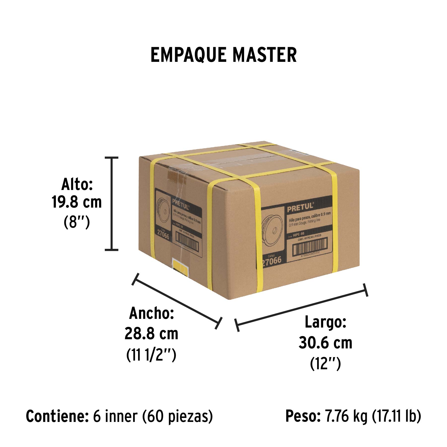 Carrete con 100 m de hilo para pesca azul calibre 0.90 mm - Empaque