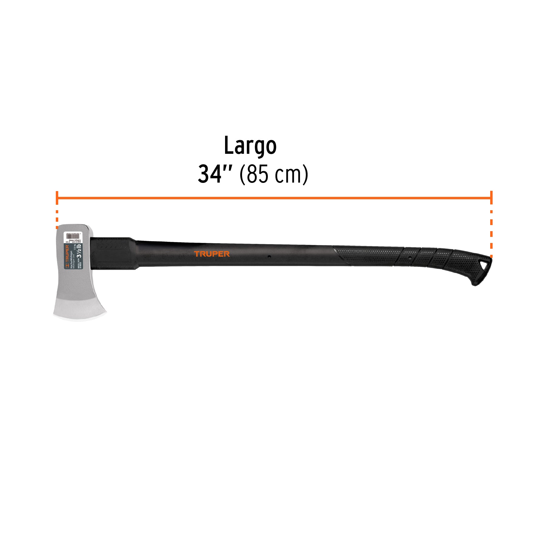 Hacha Michigan 3-1/2 lb, mango fibra de vidrio 34", TRUPER