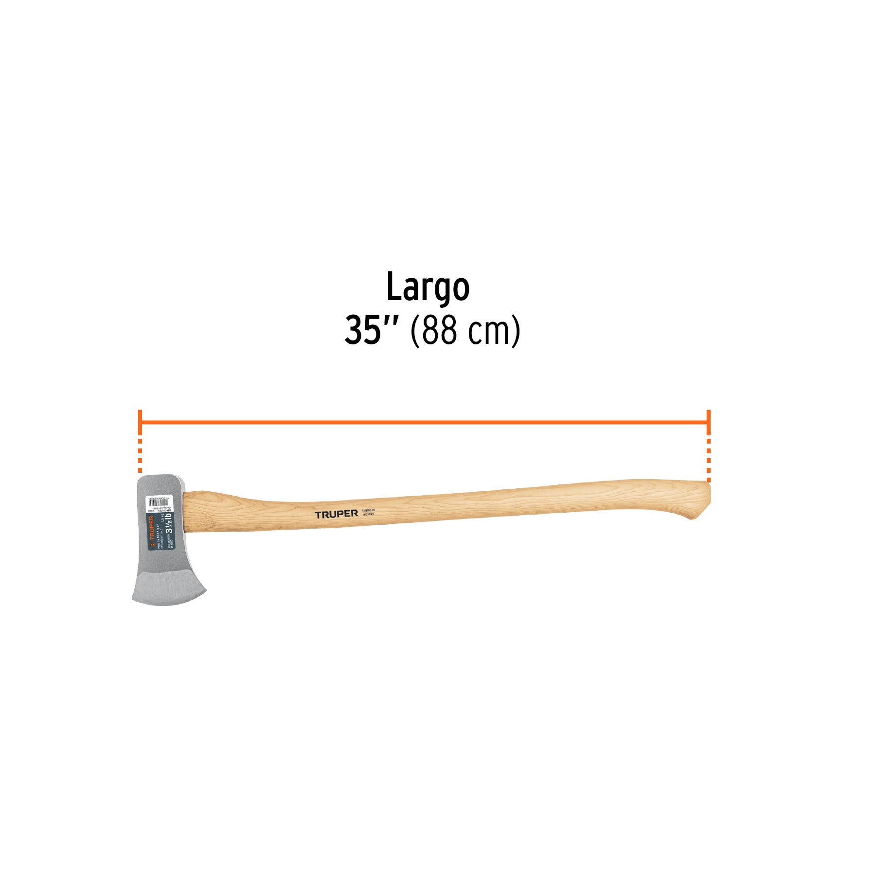 Hacha Michigan 3-1/2 lb, mango de hickory 34", TRUPER