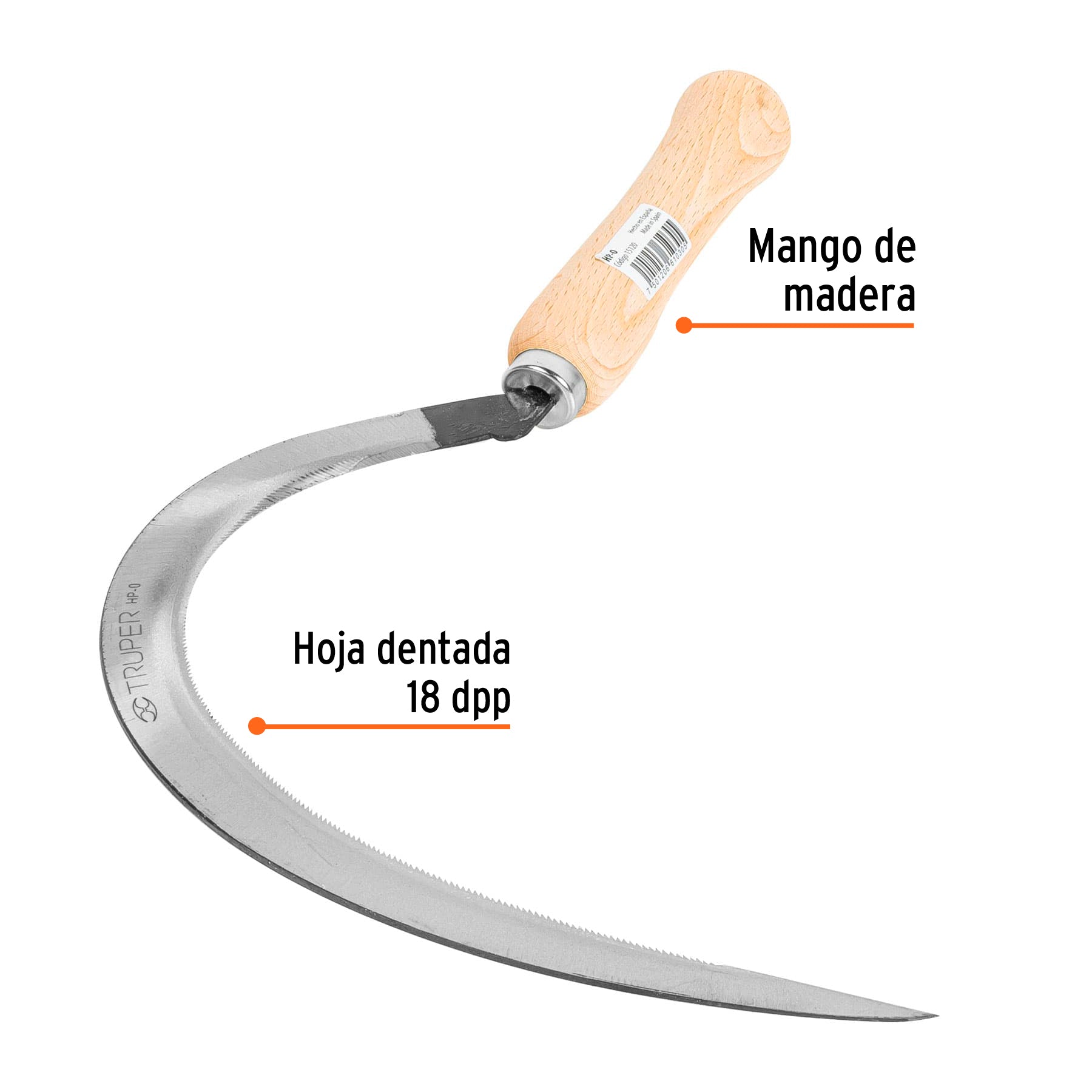 Hoz dentada 0, 16", TRUPER