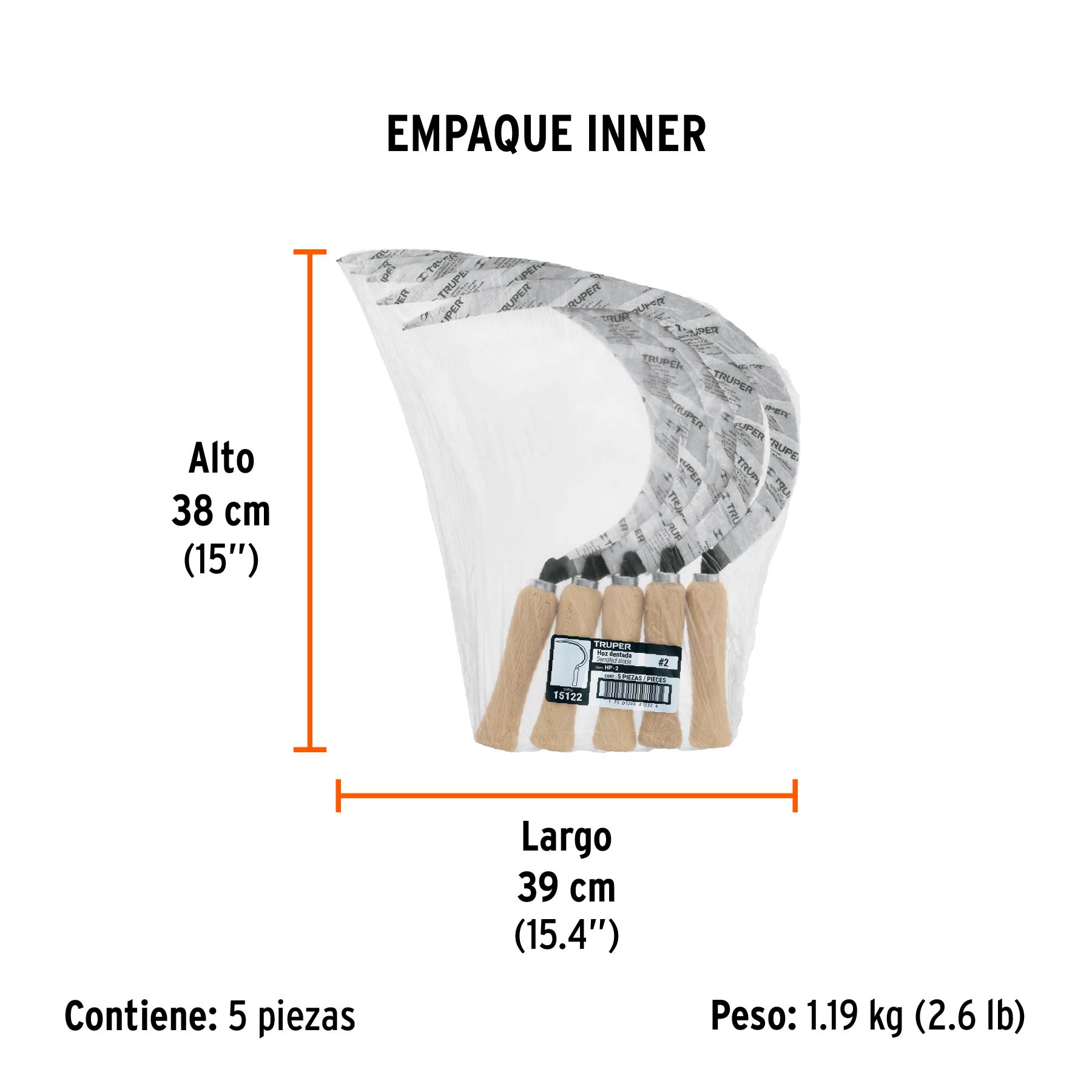 Hoz dentada 2, 20", TRUPER - Empaque