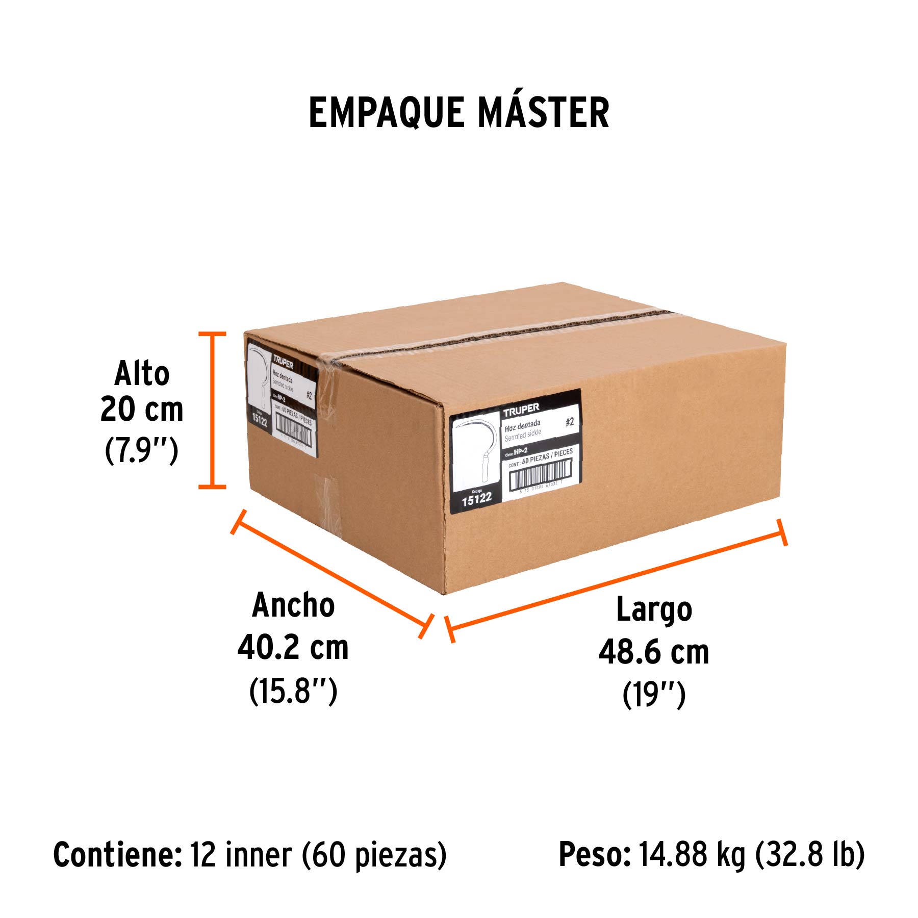 Hoz dentada 2, 20", TRUPER - Empaque