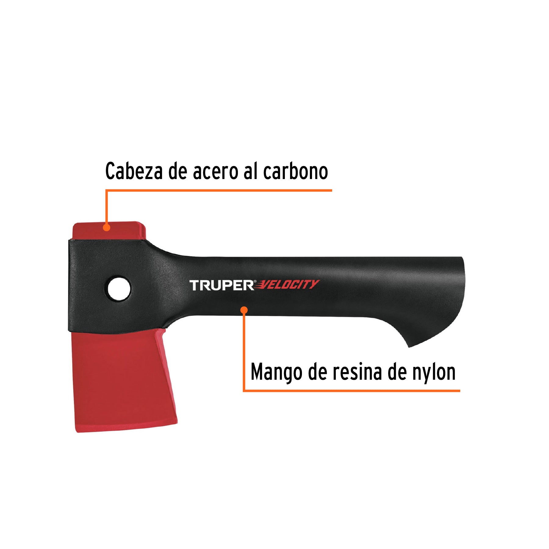 Hacha cazadora 1 lb mango de nylon de 9", TRUPER Velocity