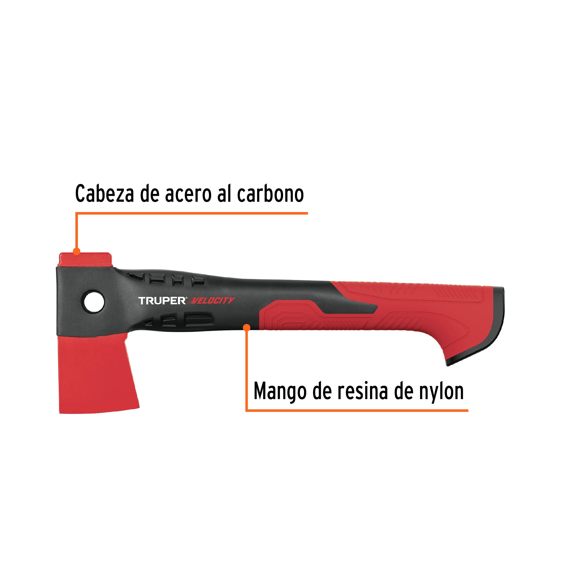 Hacha cazadora 1 lb mango de nylon de 14", TRUPER Velocity