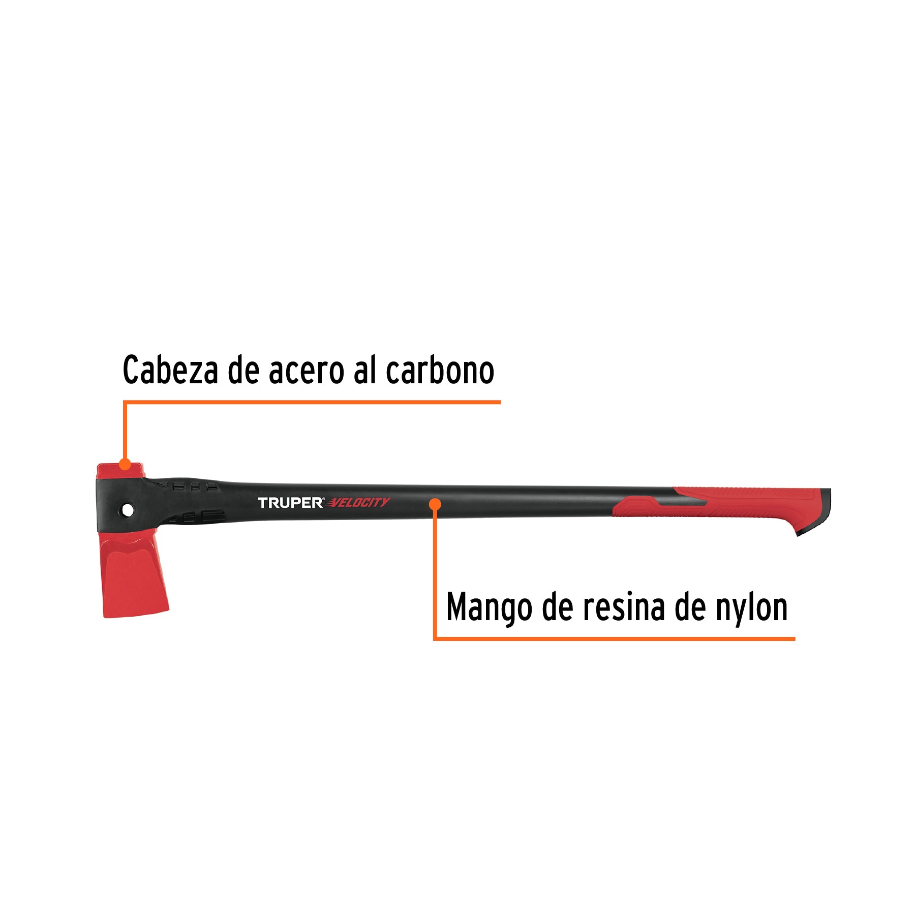 Hacha para rajar madera 4 lb mango de nylon de 36", TRUPER
