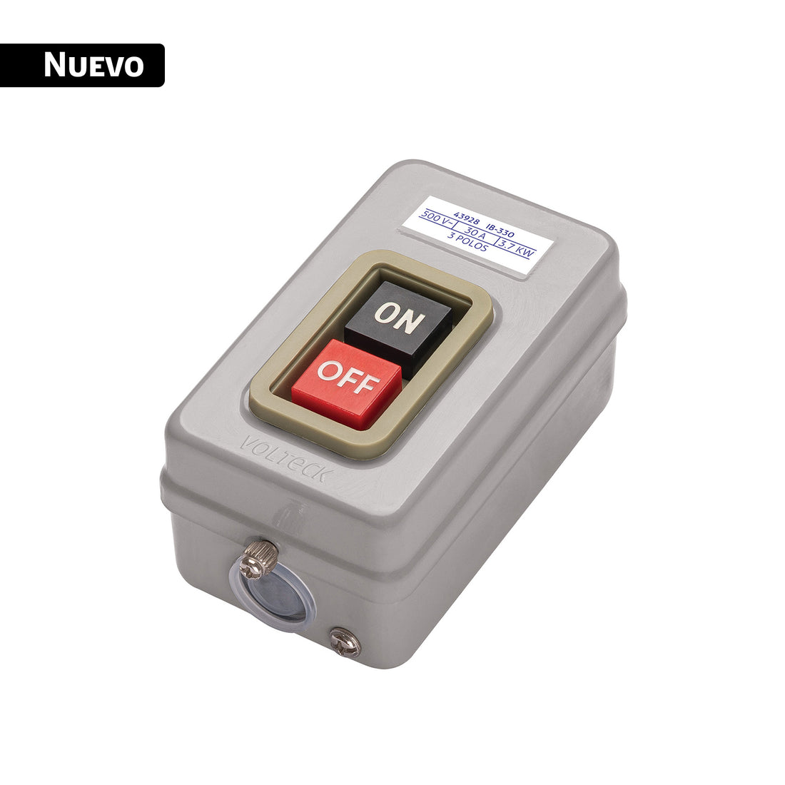 Interruptor de arranque tipo botonera 30A, metálico, VOLTECK