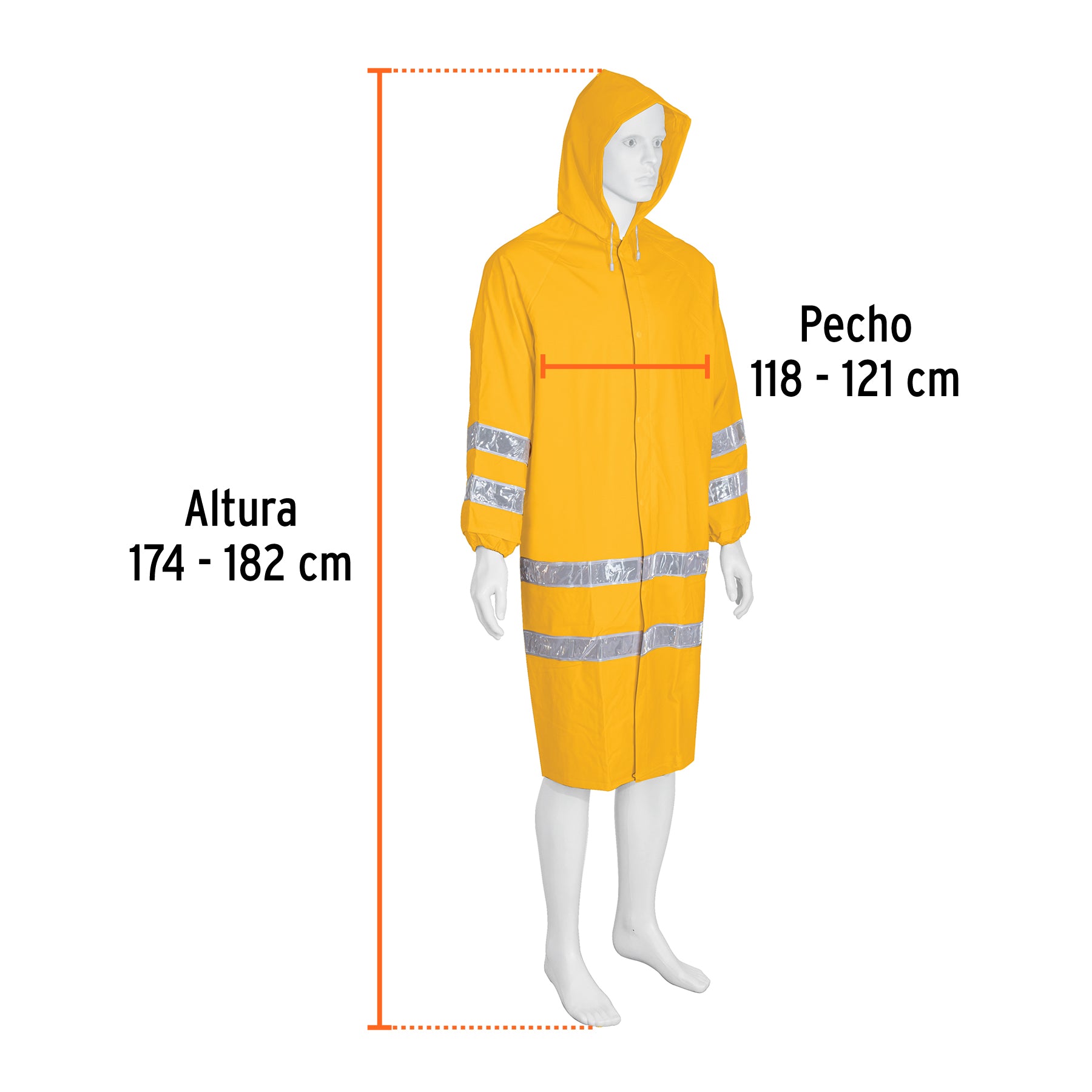 Gabardina impermeable doble capa con reflejante, G, TRUPER