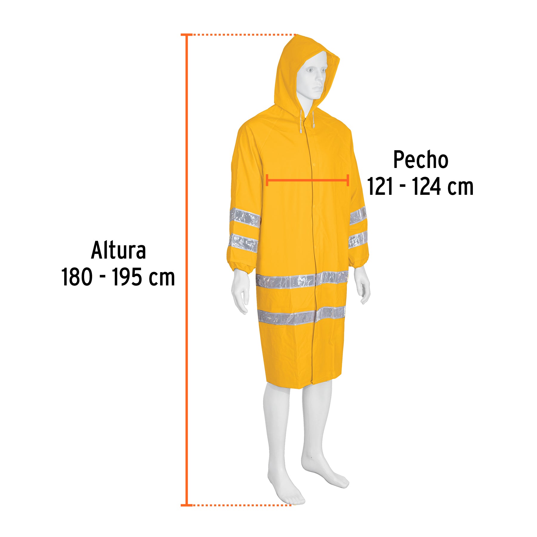 Gabardina impermeable doble capa con reflejante, XG, TRUPER