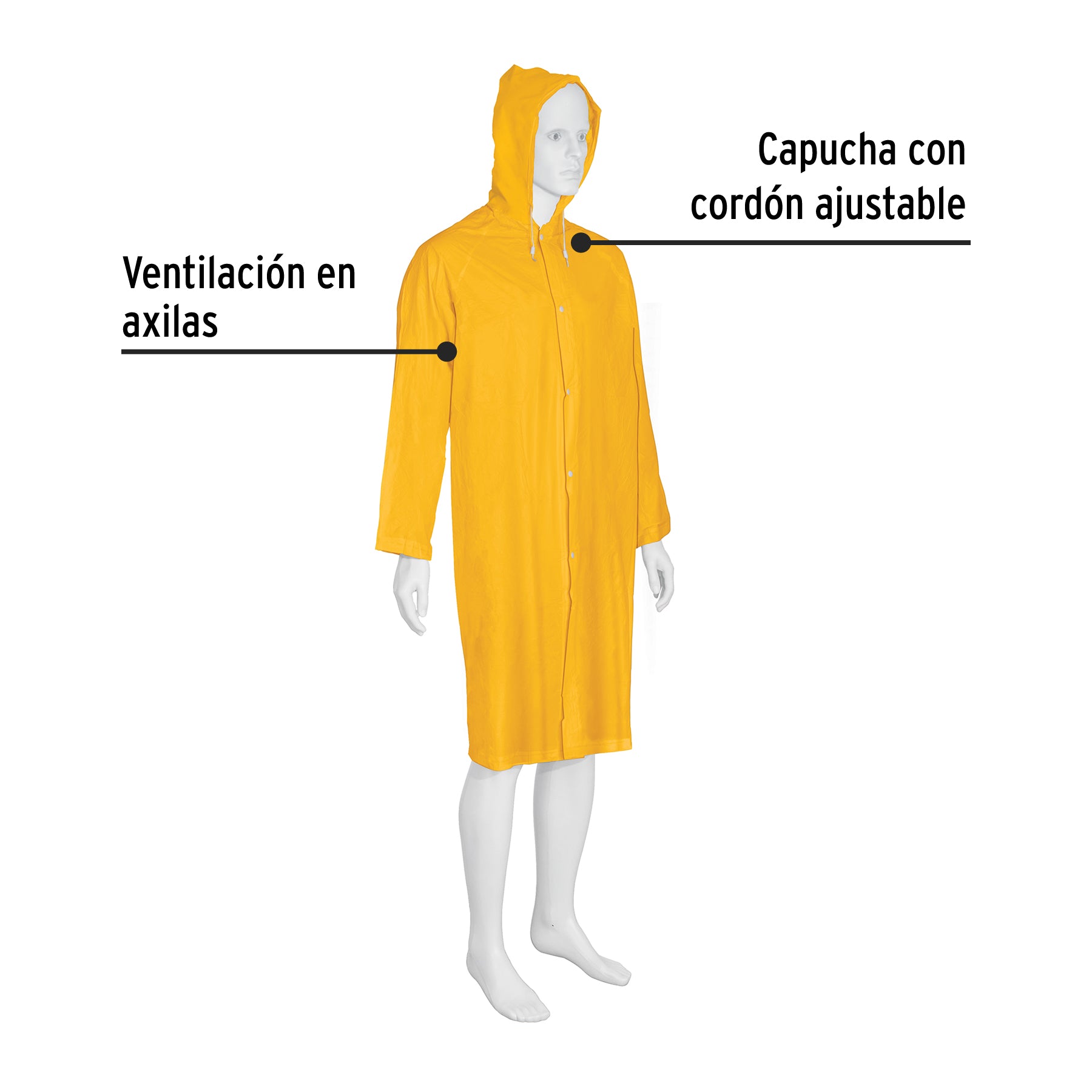 Gabardina impermeable ligera de PVC, talla G, PRETUL