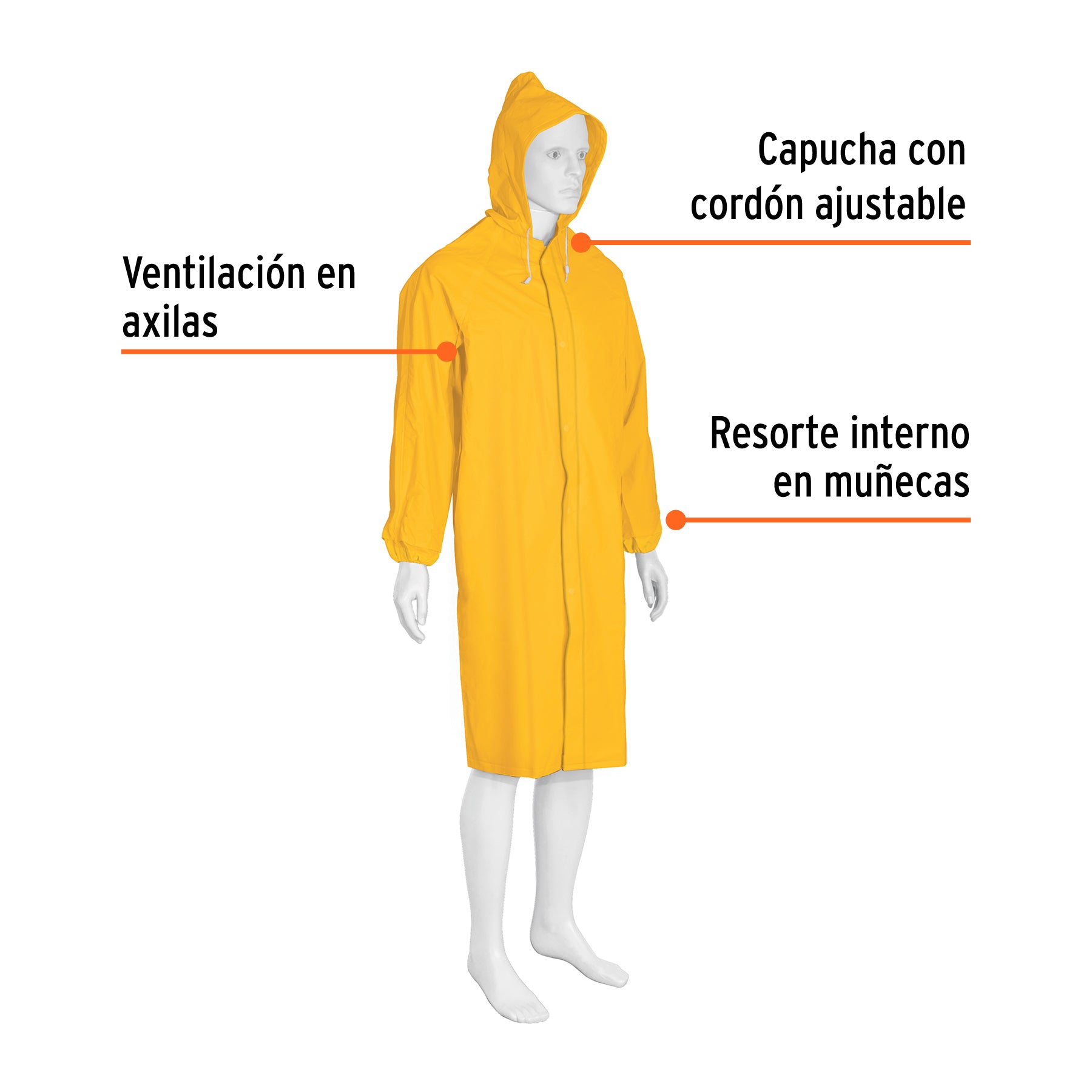 Gabardina impermeable doble capa, talla G, TRUPER