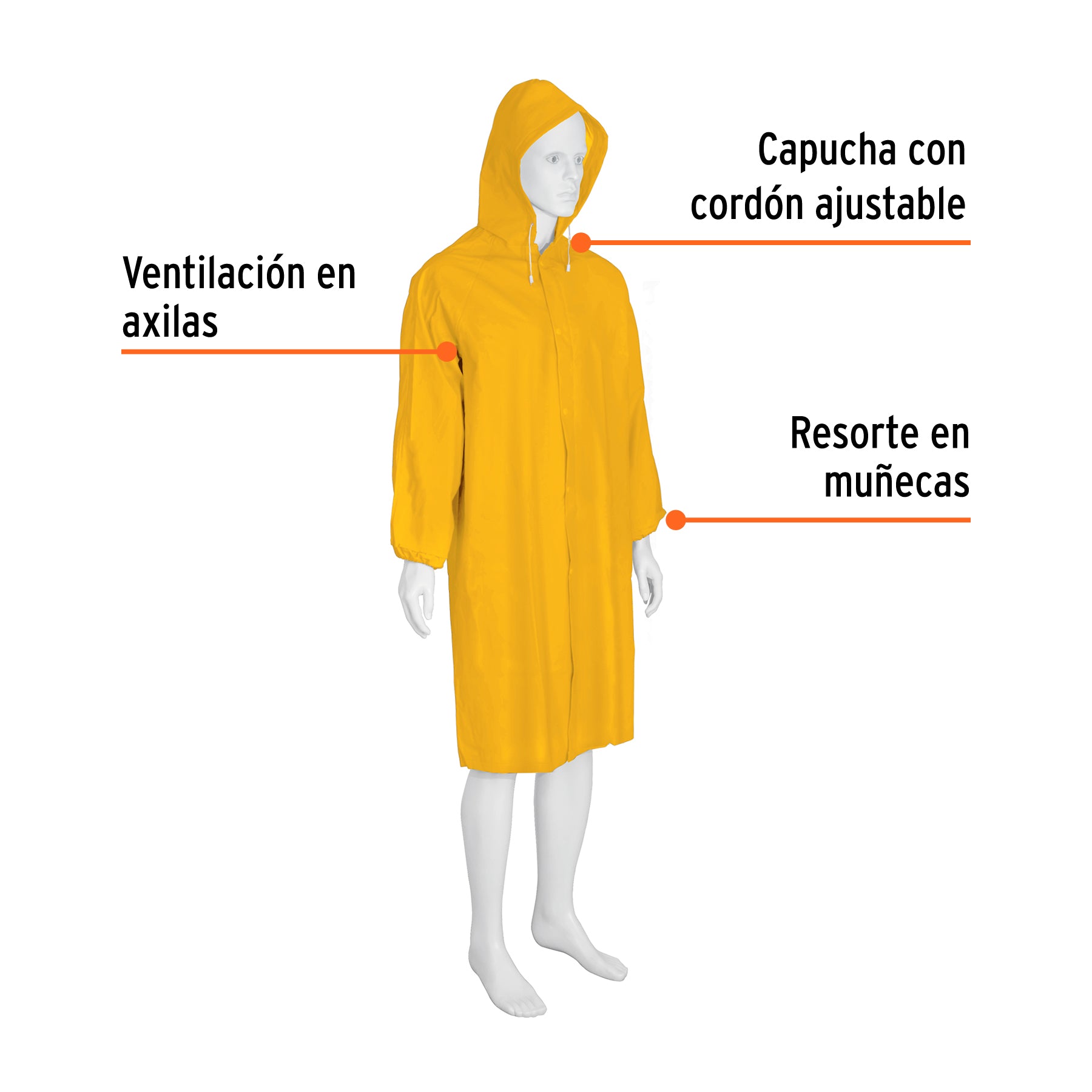 Gabardina impermeable triple capa, talla CH, TRUPER EXPERT