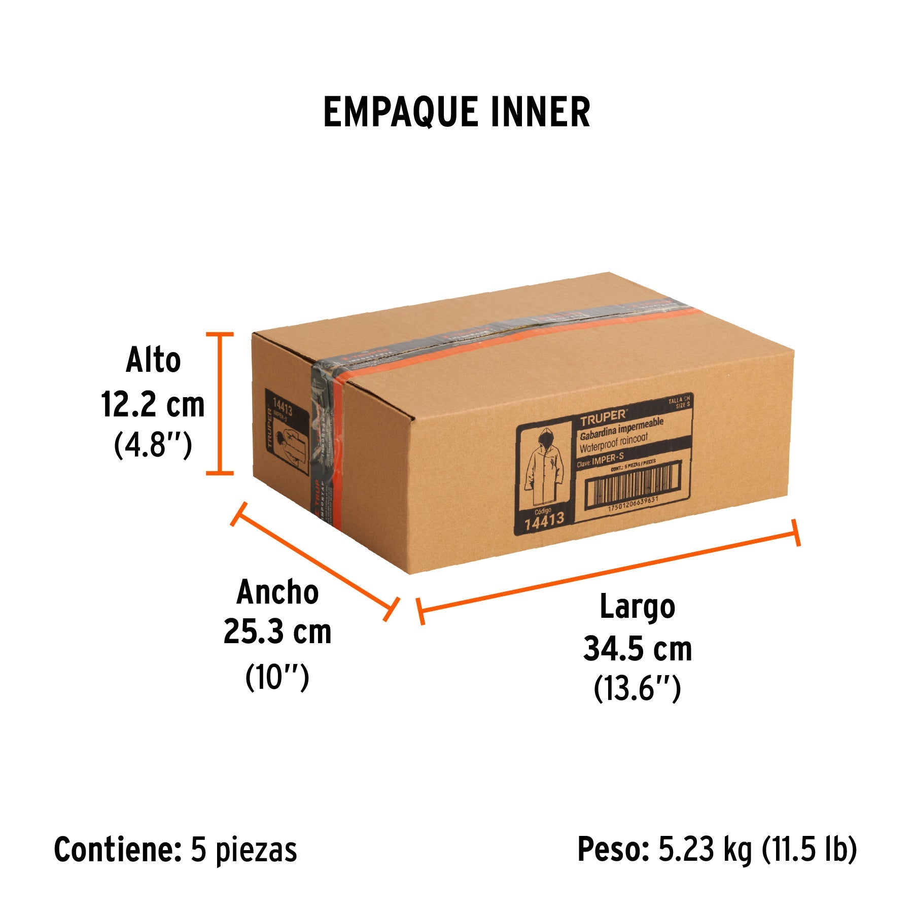 Gabardina impermeable doble capa, talla CH, TRUPER - Empaque