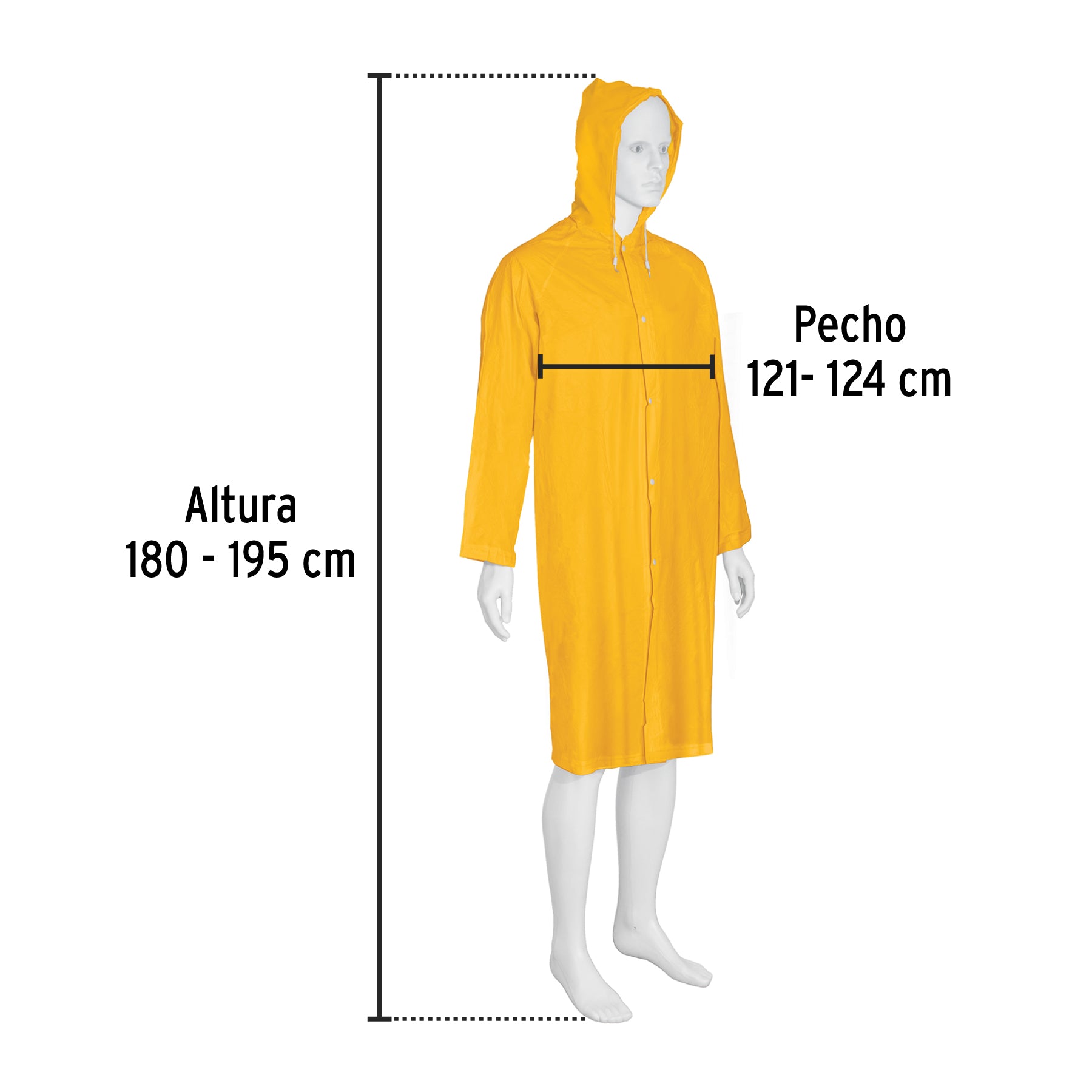 Gabardina impermeable ligera de PVC, talla XG, PRETUL