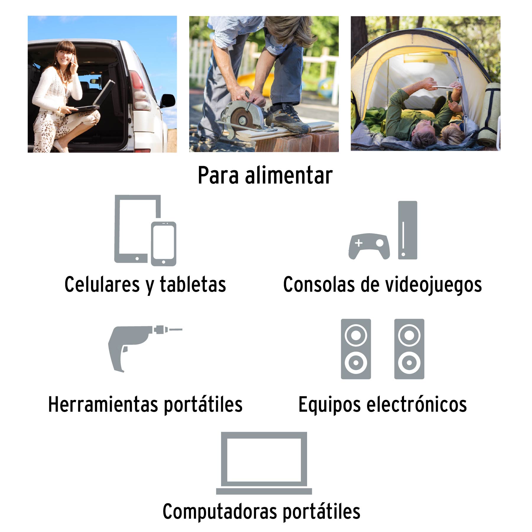 Inversor de corriente de 1500 W con puertos USB, TRUPER