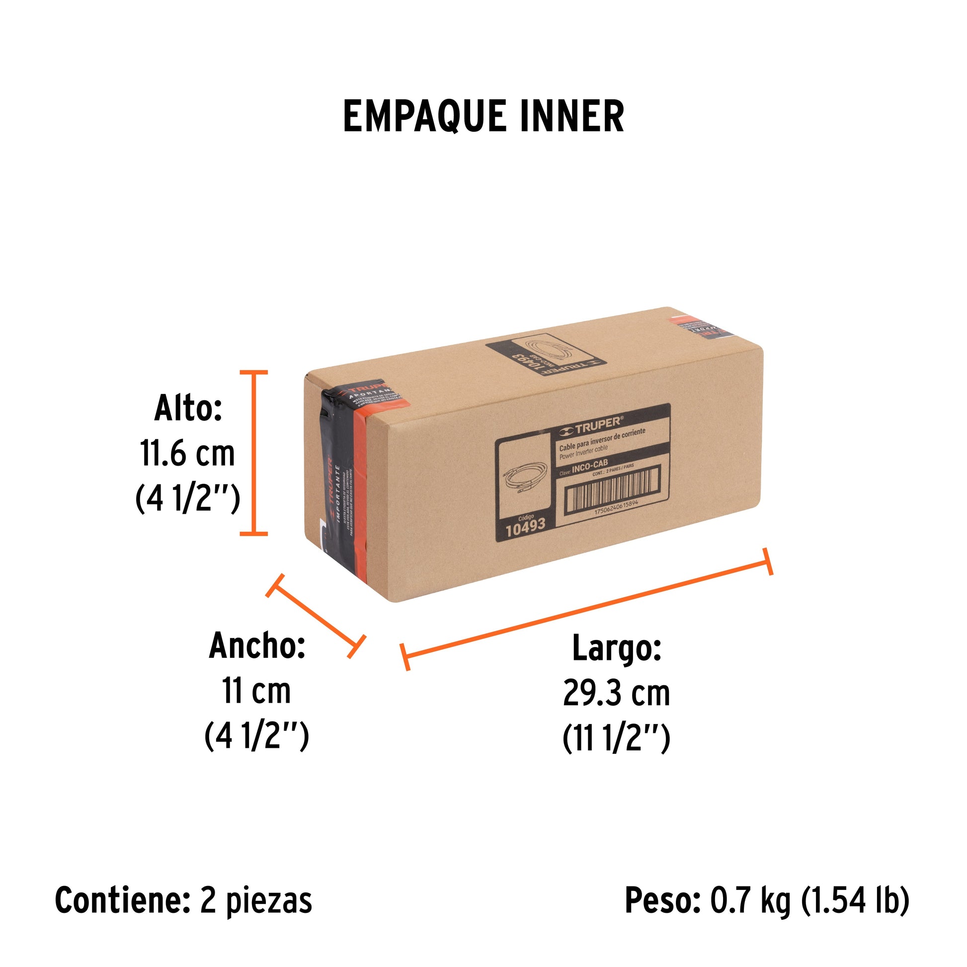 Cable para INCO-1500 e INCO-1000, TRUPER - Empaque