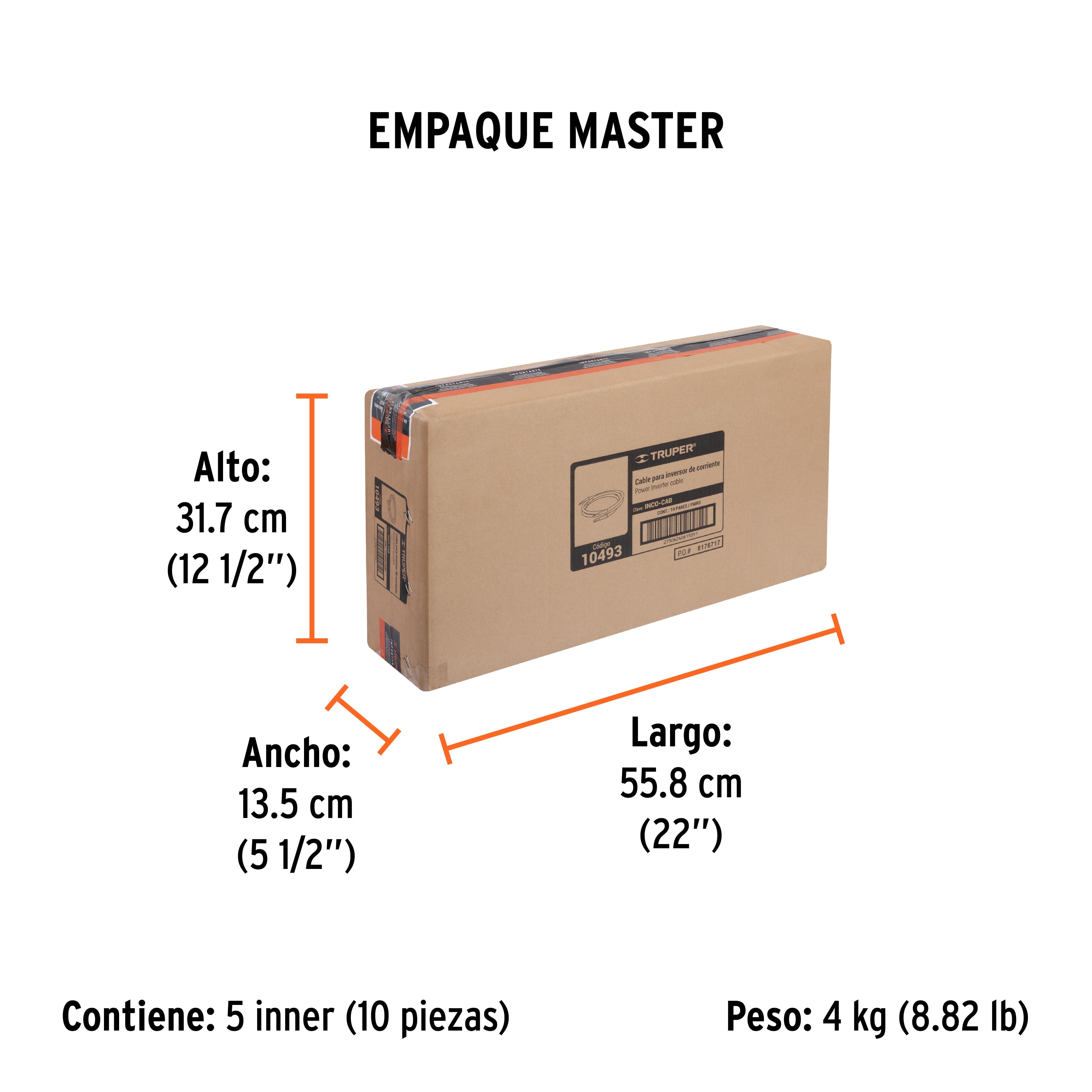 Cable para INCO-1500 e INCO-1000, TRUPER - Empaque