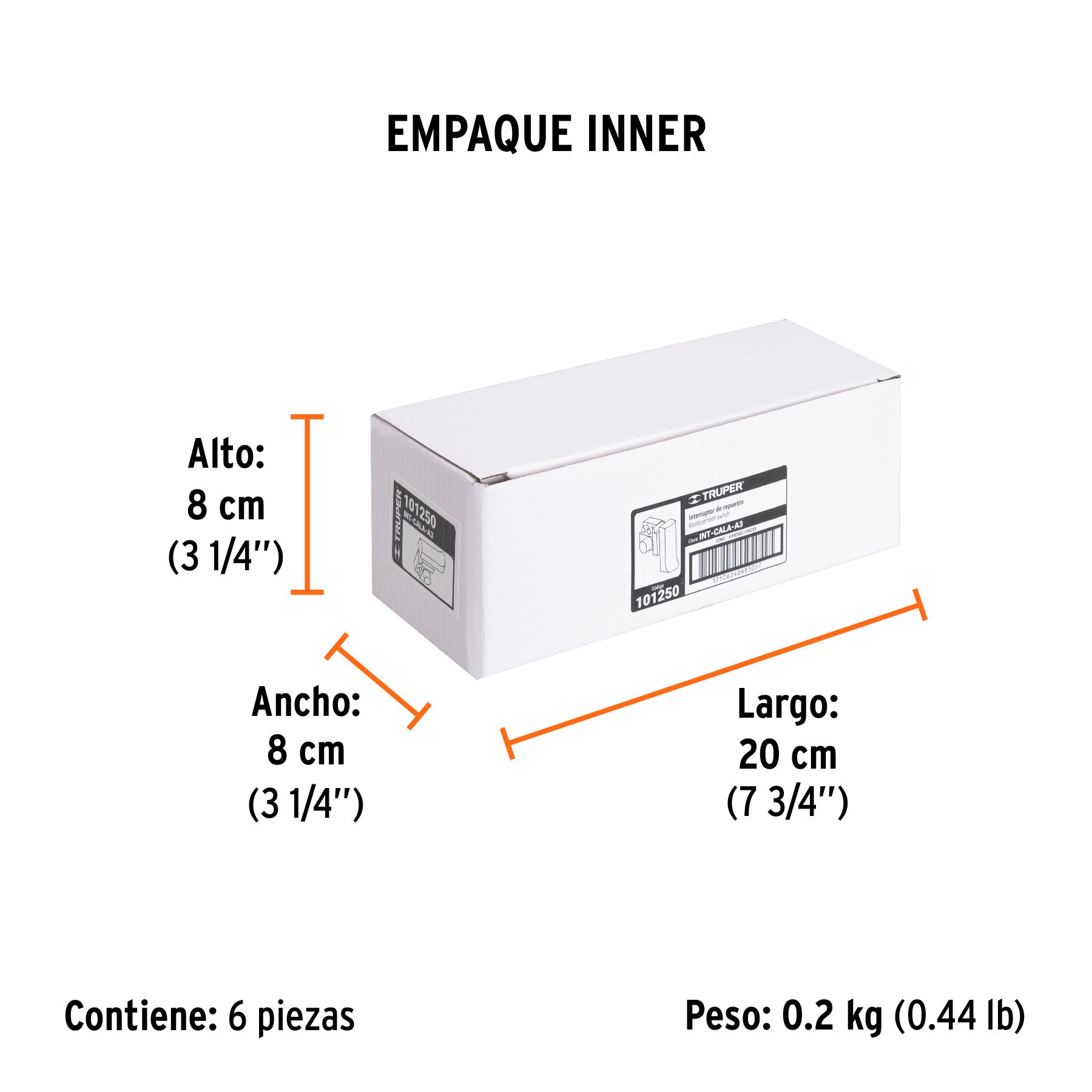 Interruptor de repuesto para CALA-A3, TRUPER - Empaque