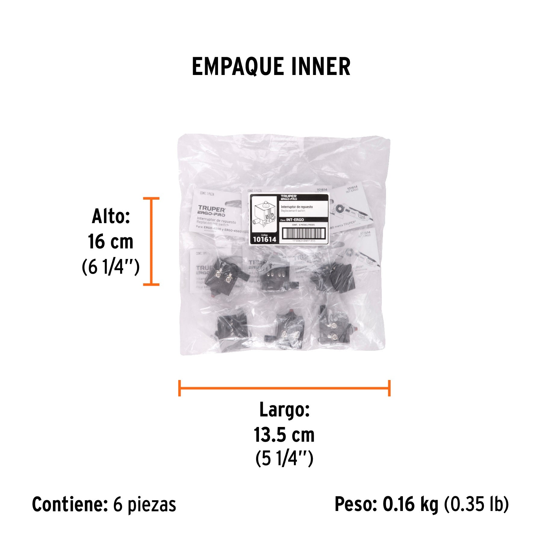 Interruptor de repuesto para ERGO-4590/4580/45110/ 4570 - Empaque