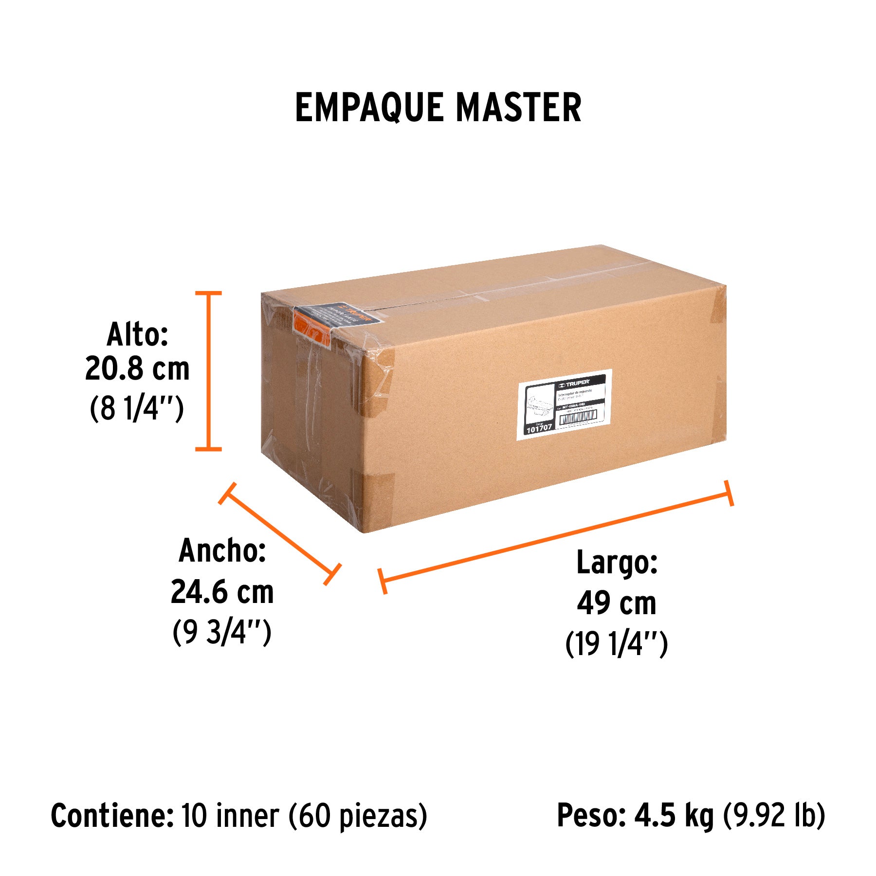 Interruptor de repuesto para ESMA-9N3, TRUPER - Empaque