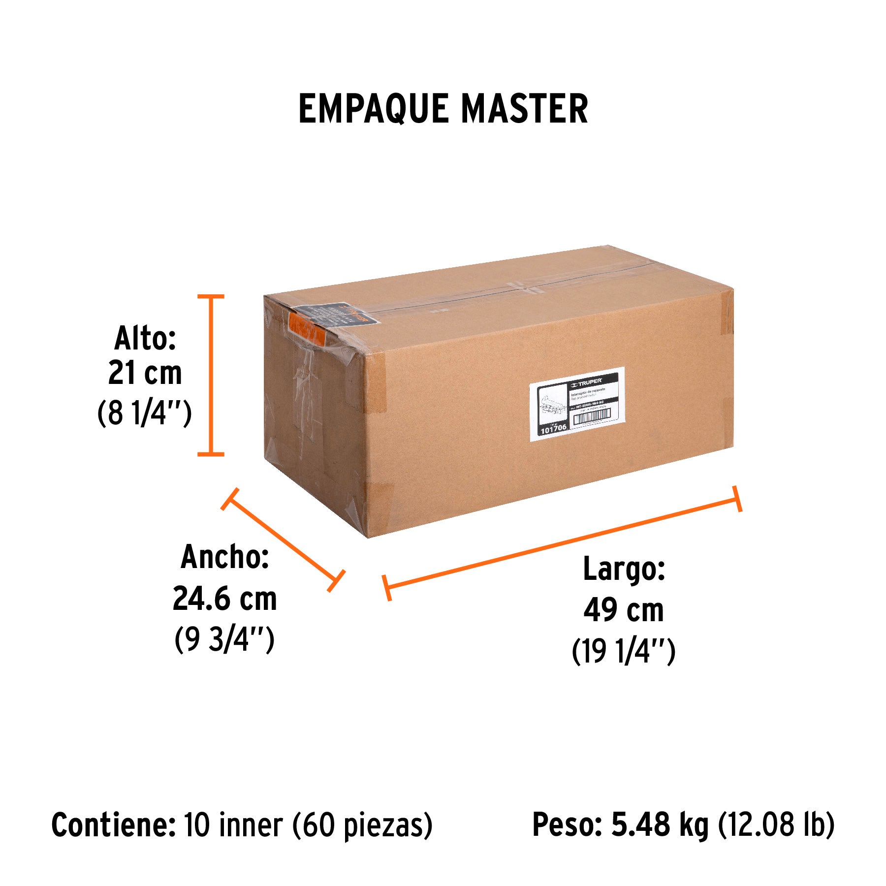 Interruptor de repuesto para ESMA-9N4-N2, TRUPER - Empaque