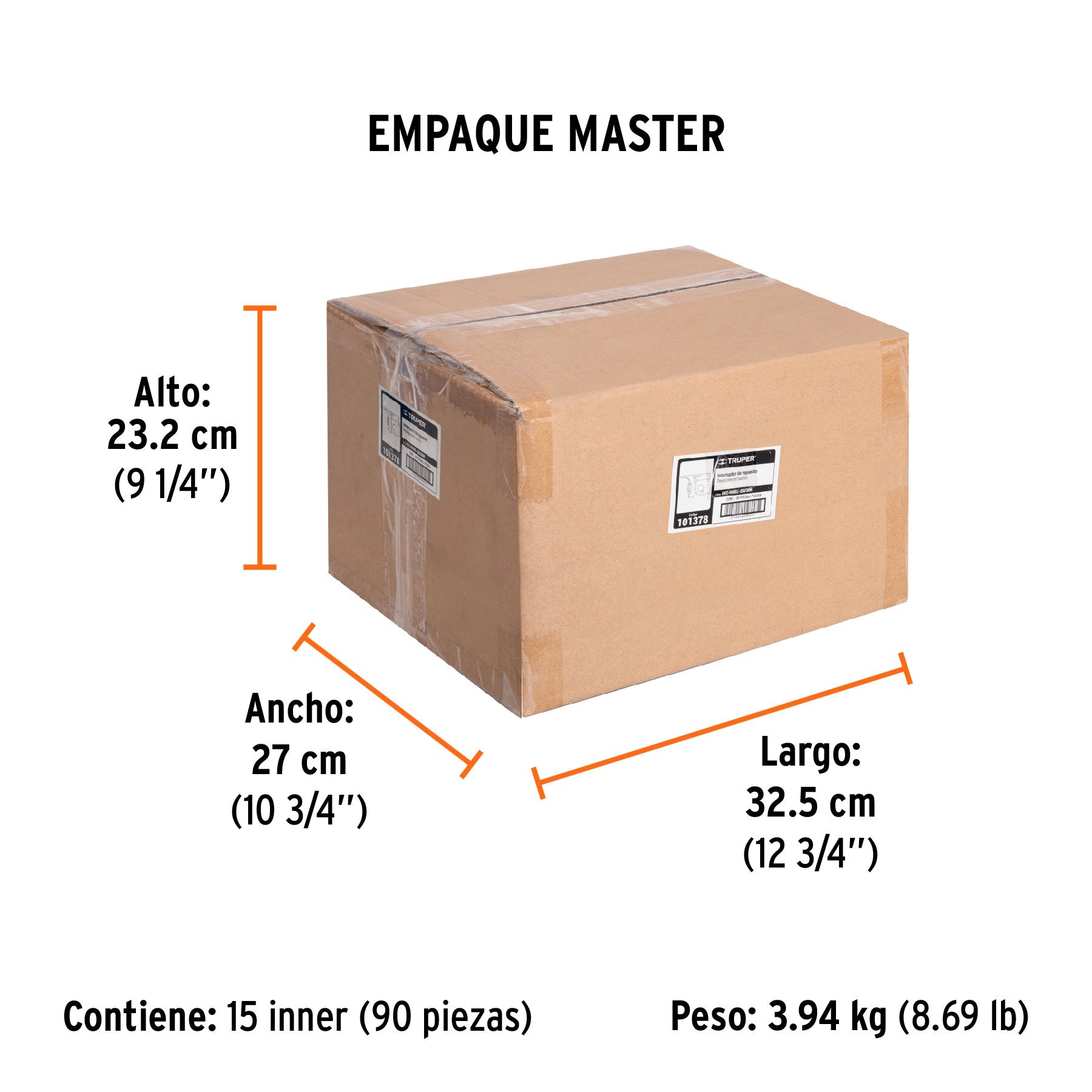 Interruptor de repuesto para ROEL-20/30N, TRUPER - Empaque