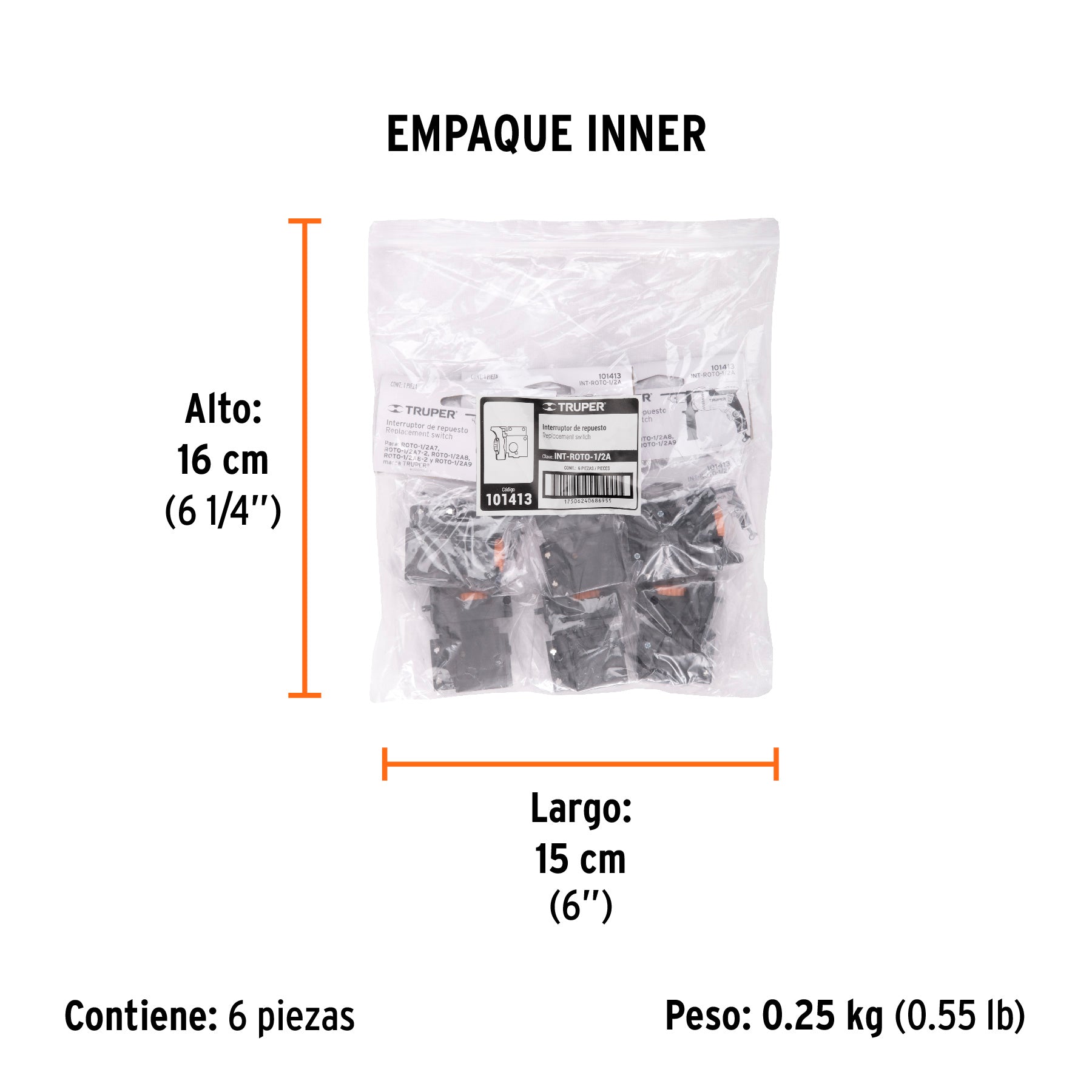 Interruptor de repuesto p/ROTO-1/2A7,ROTO-1/2A8,ROTO-1/2A9 - Empaque