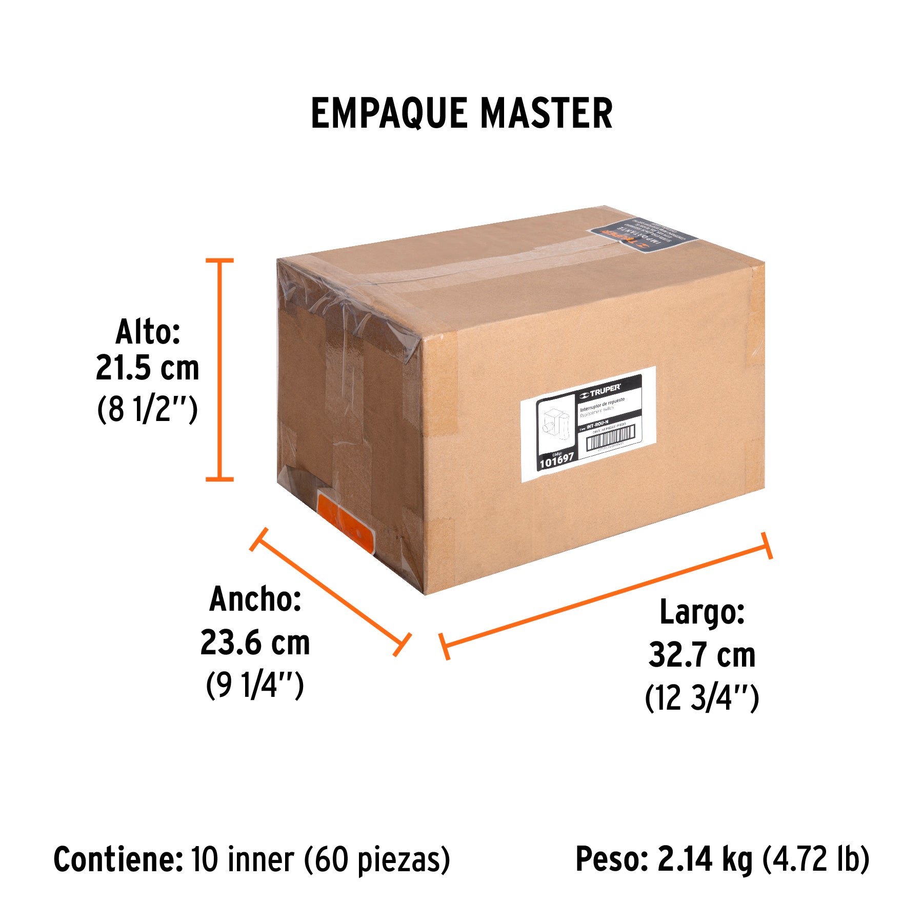 Interruptor de repuesto para ROU-N, TRUPER - Empaque