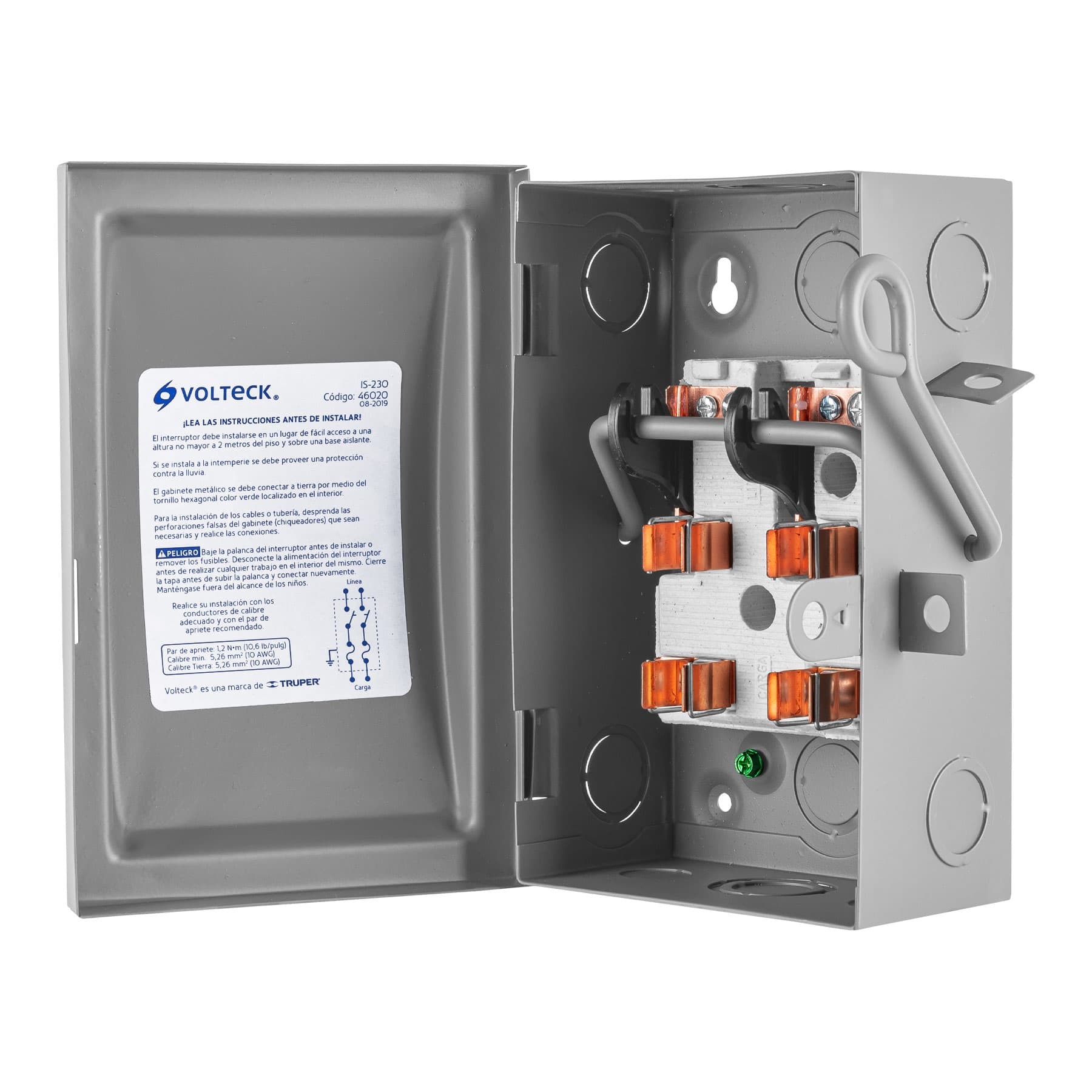 Interruptor de seguridad 2 polos, 30 A, VOLTECK