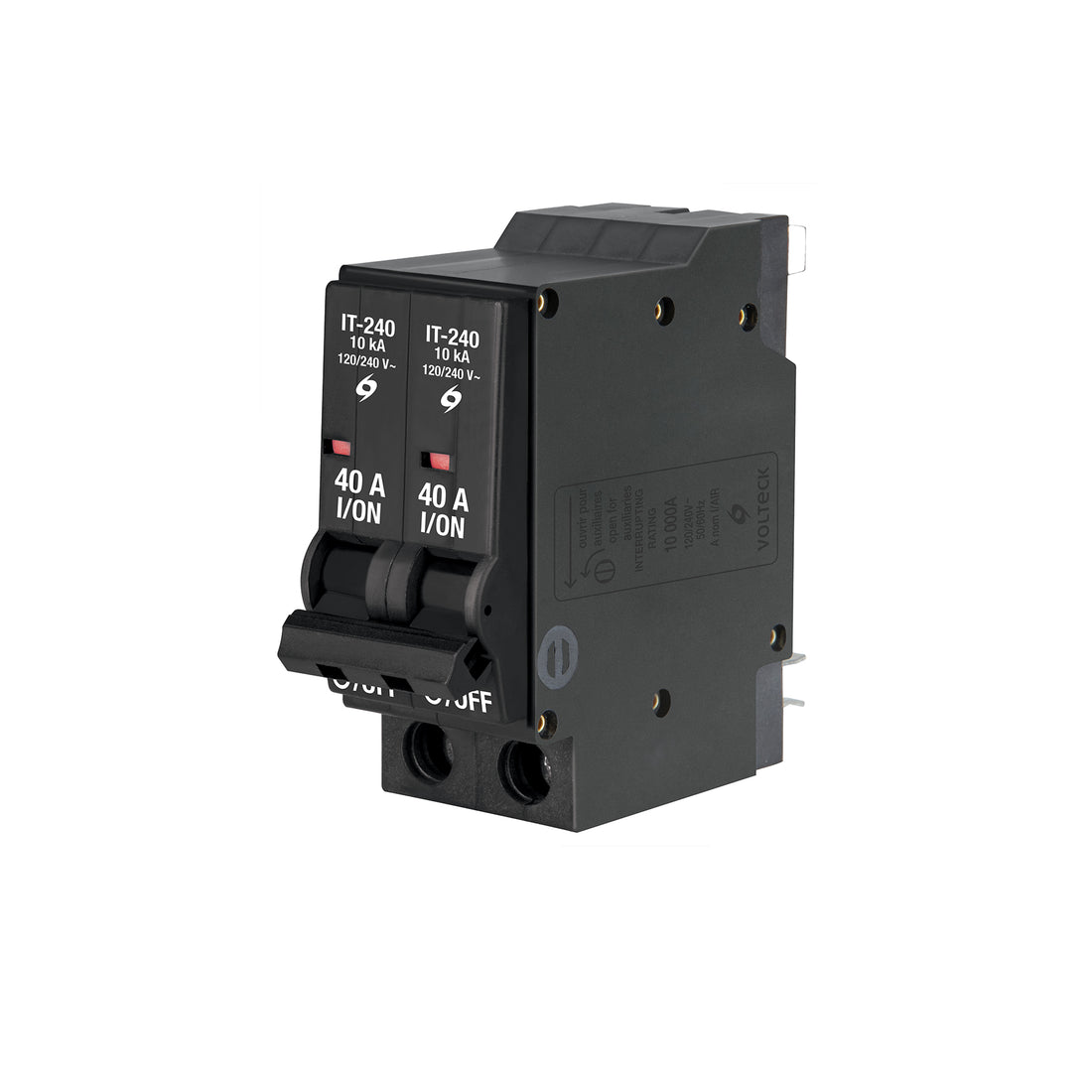 Interruptor de 2 polos 40A, enchufable, a granel, VOLTECK