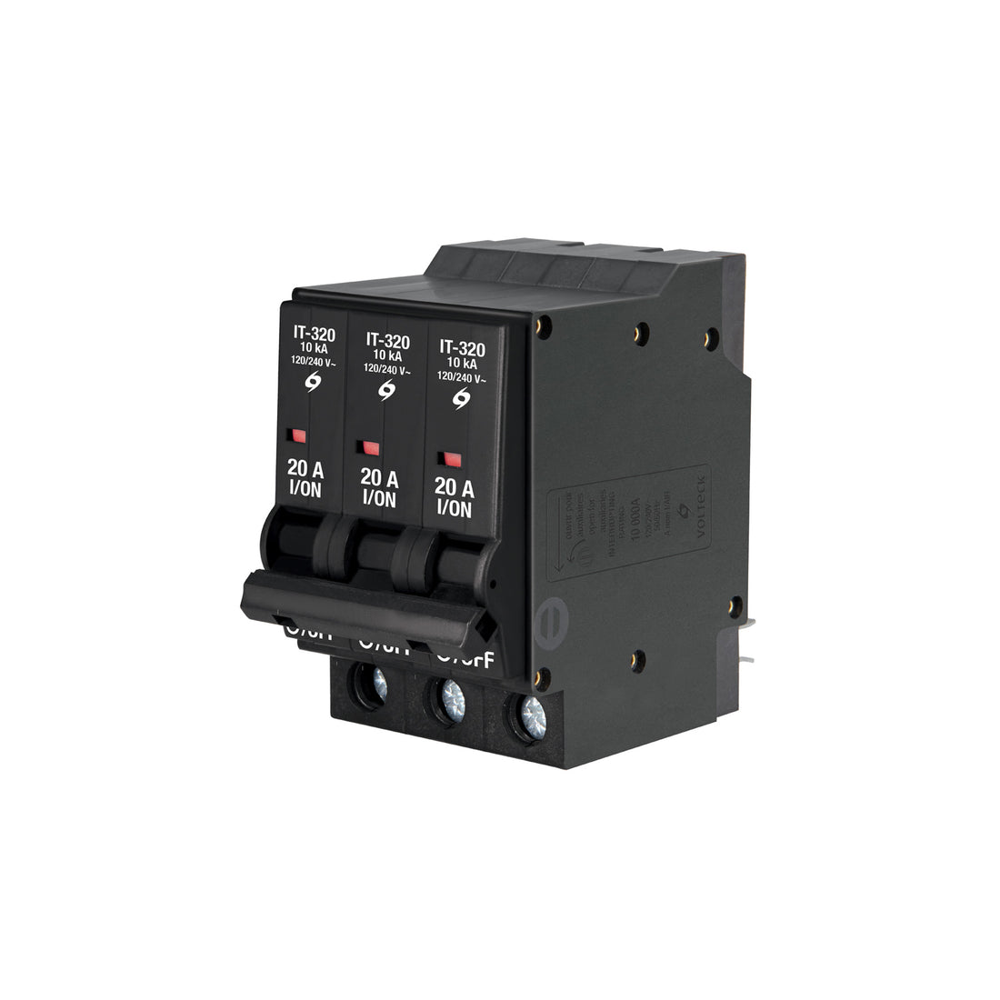 Interruptor de 3 polos 20A, enchufable, VOLTECK