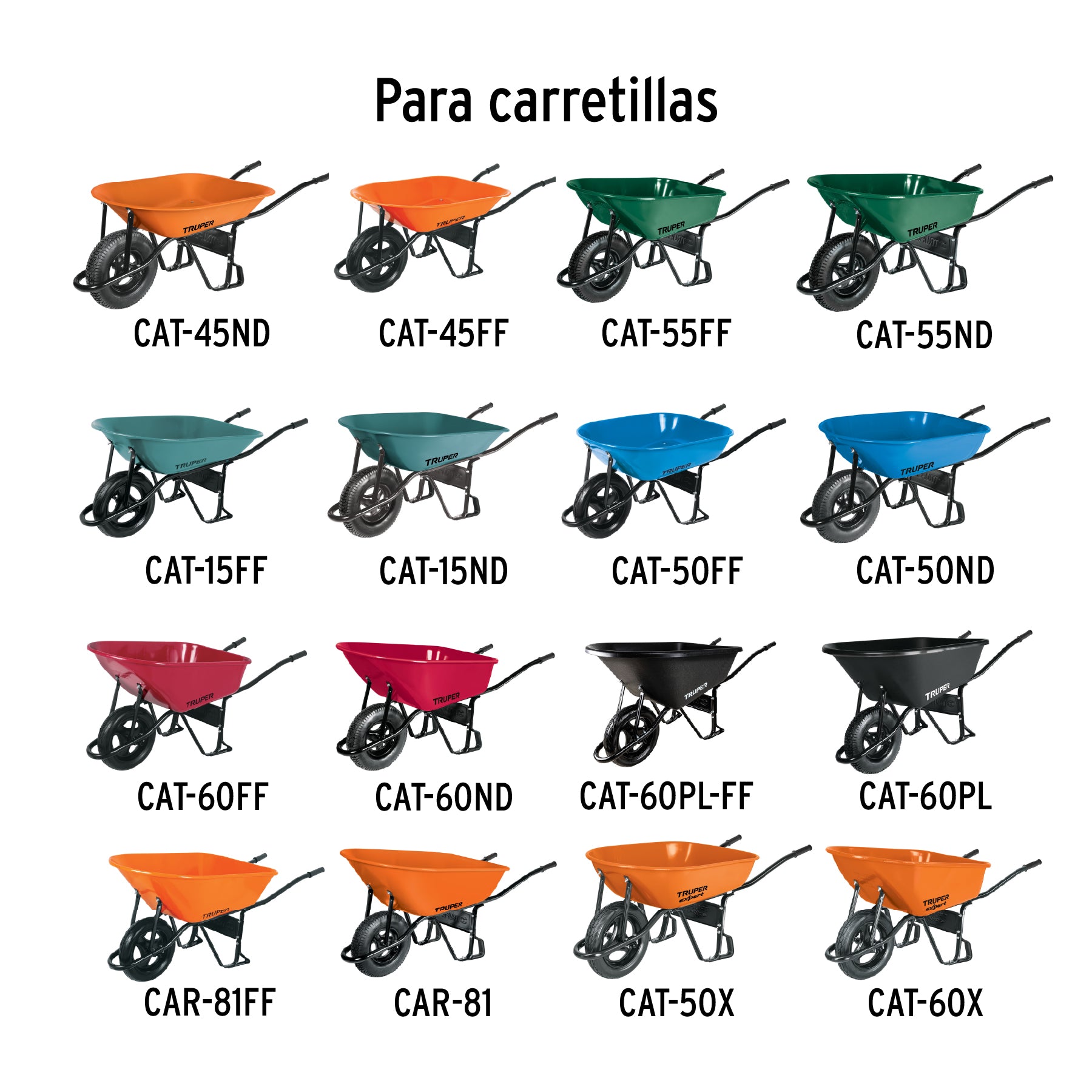 Chumaceras para carretillas de 1 llanta EXPERT/TRUPER/PRETUL