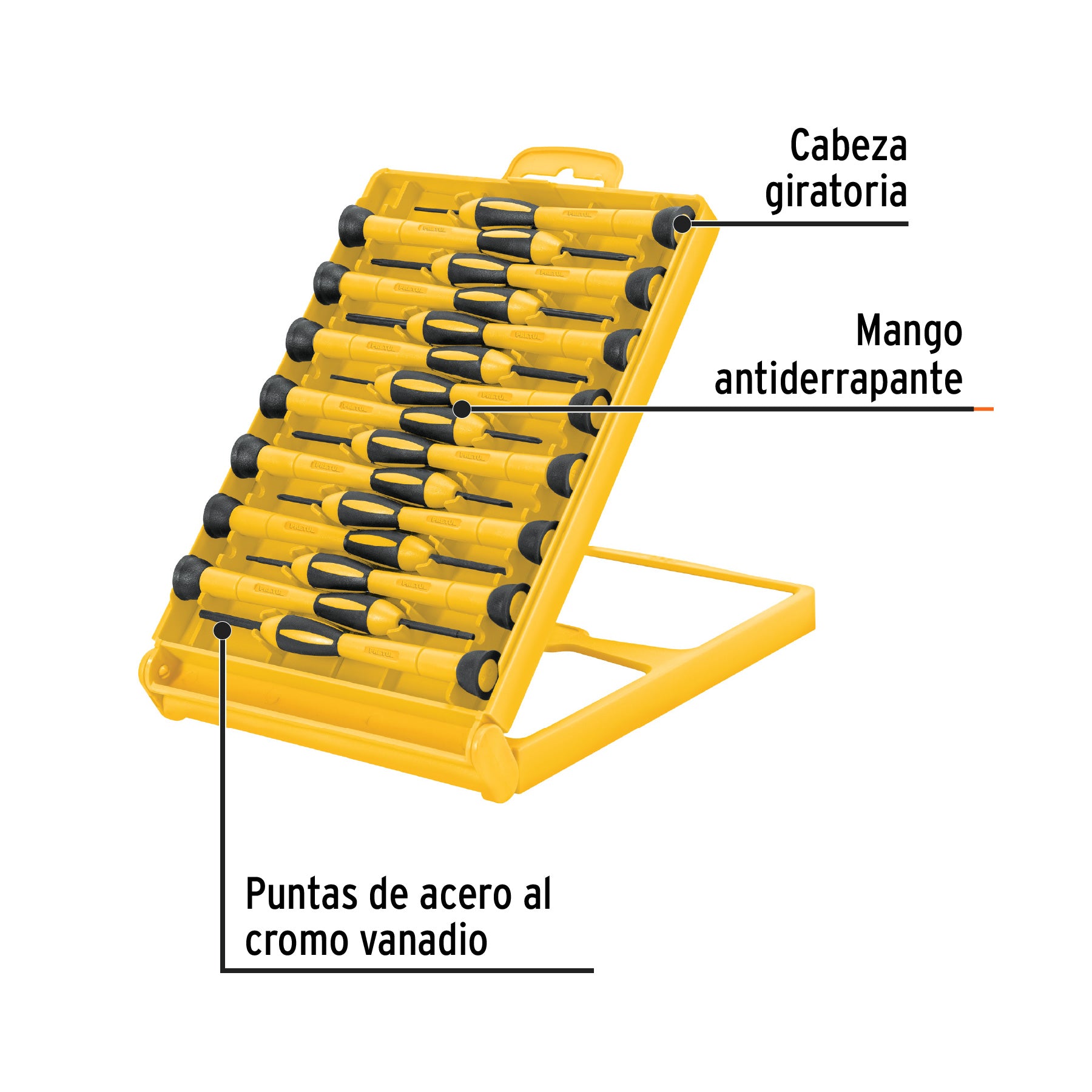 Juego con 15 desarmadores de precisión, PRETUL