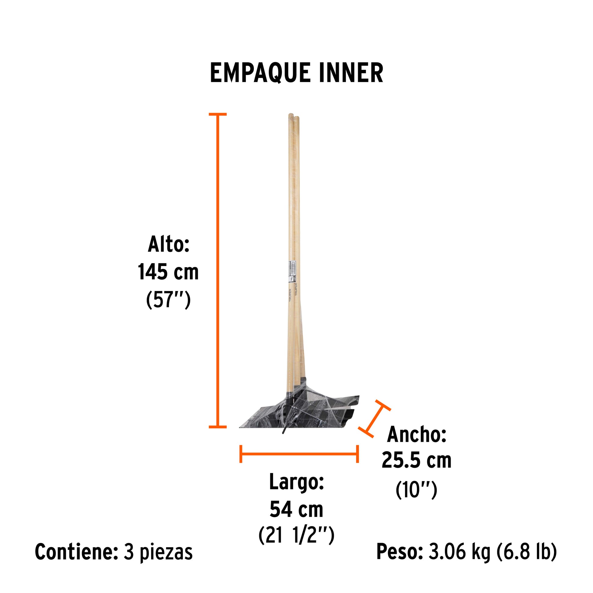 Jalador de concreto 20", mango madera 54", TRUPER - Empaque