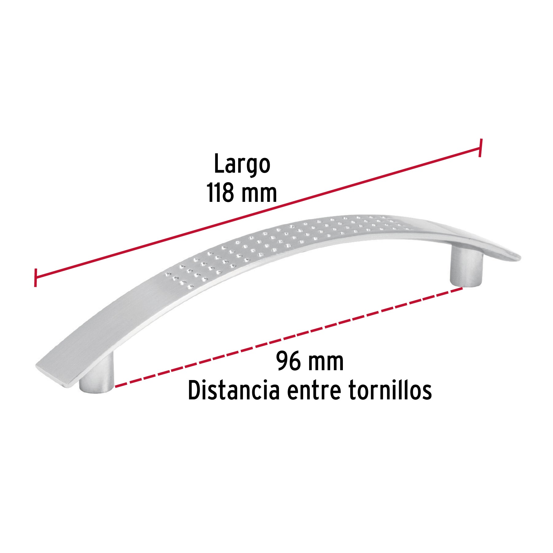 Jaladera de 96mm, línea Contempo, níquel, HERMEX