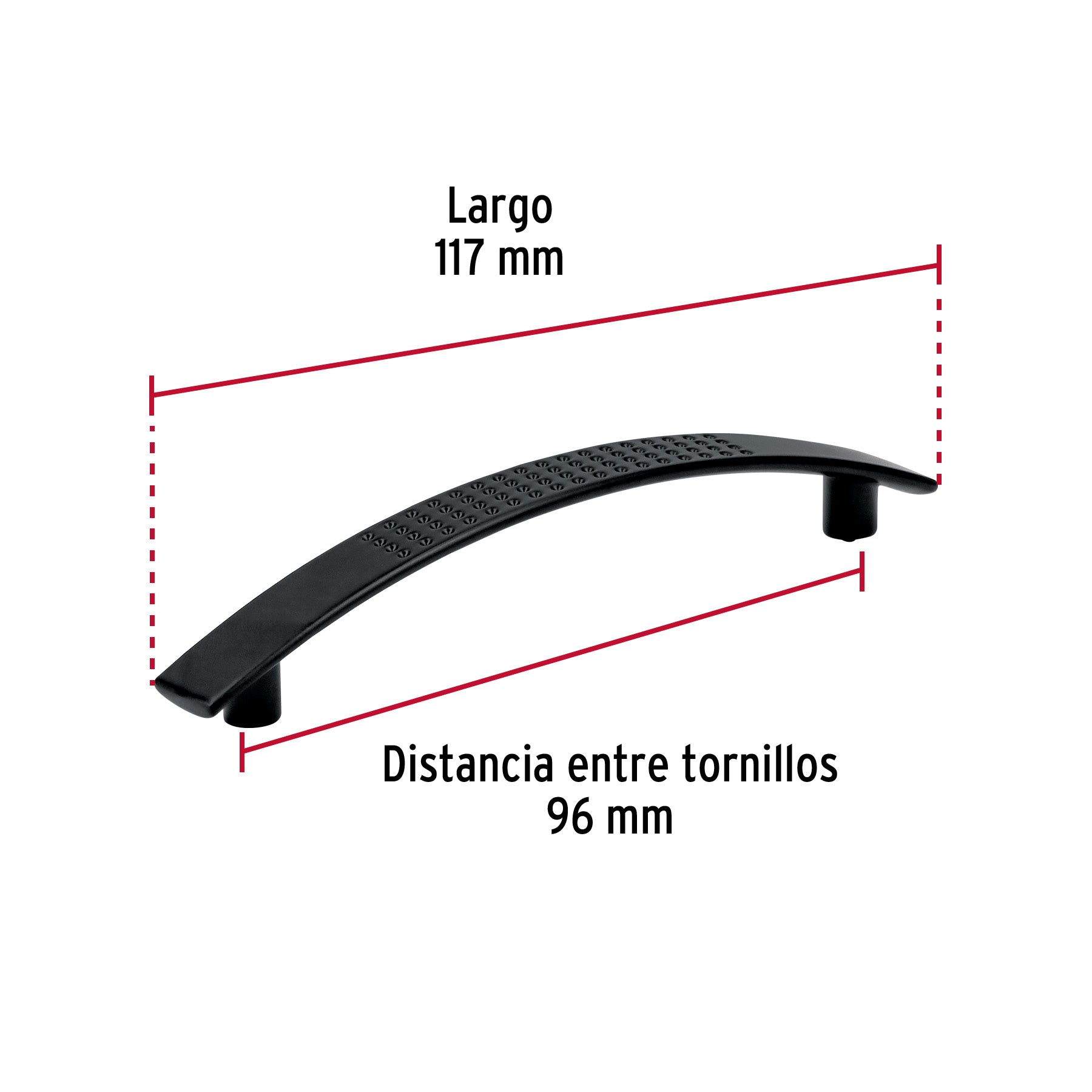 Jaladera de 96mm, línea Contempo, negro, HERMEX
