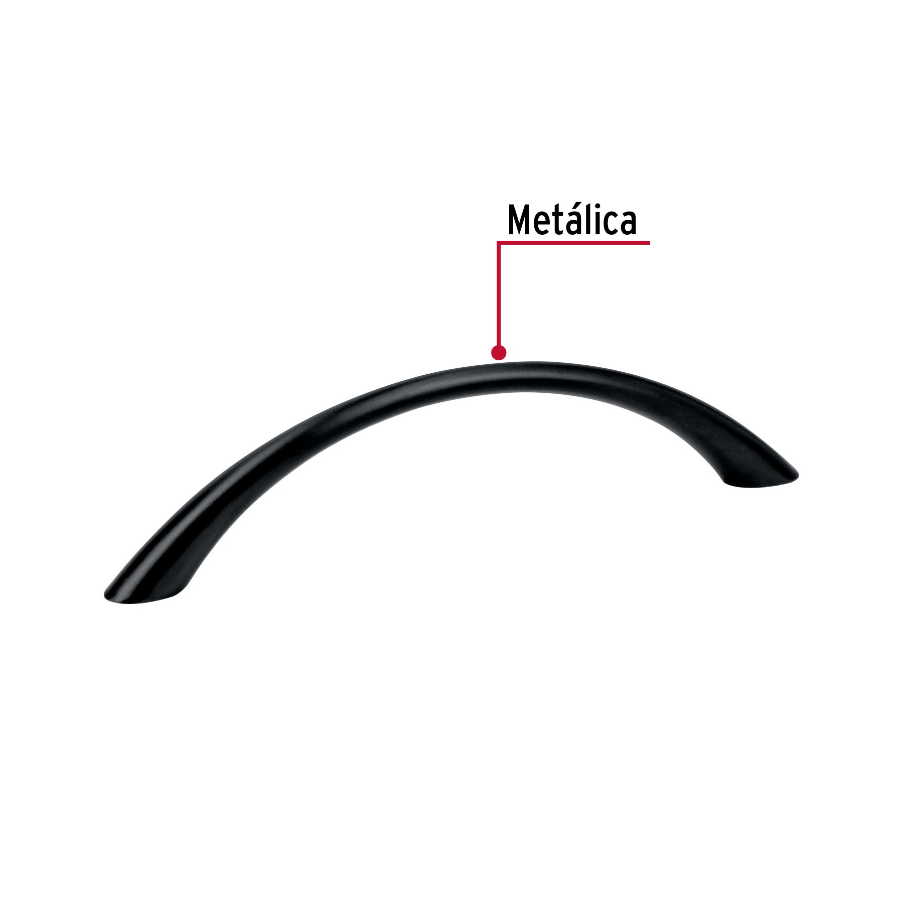 Jaladera de 96mm, línea Arco, negro, HERMEX