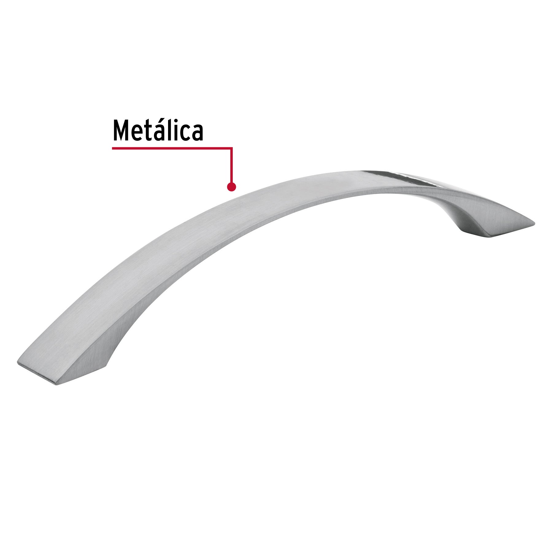 Jaladera de 128mm, línea Moderna, níquel, HERMEX